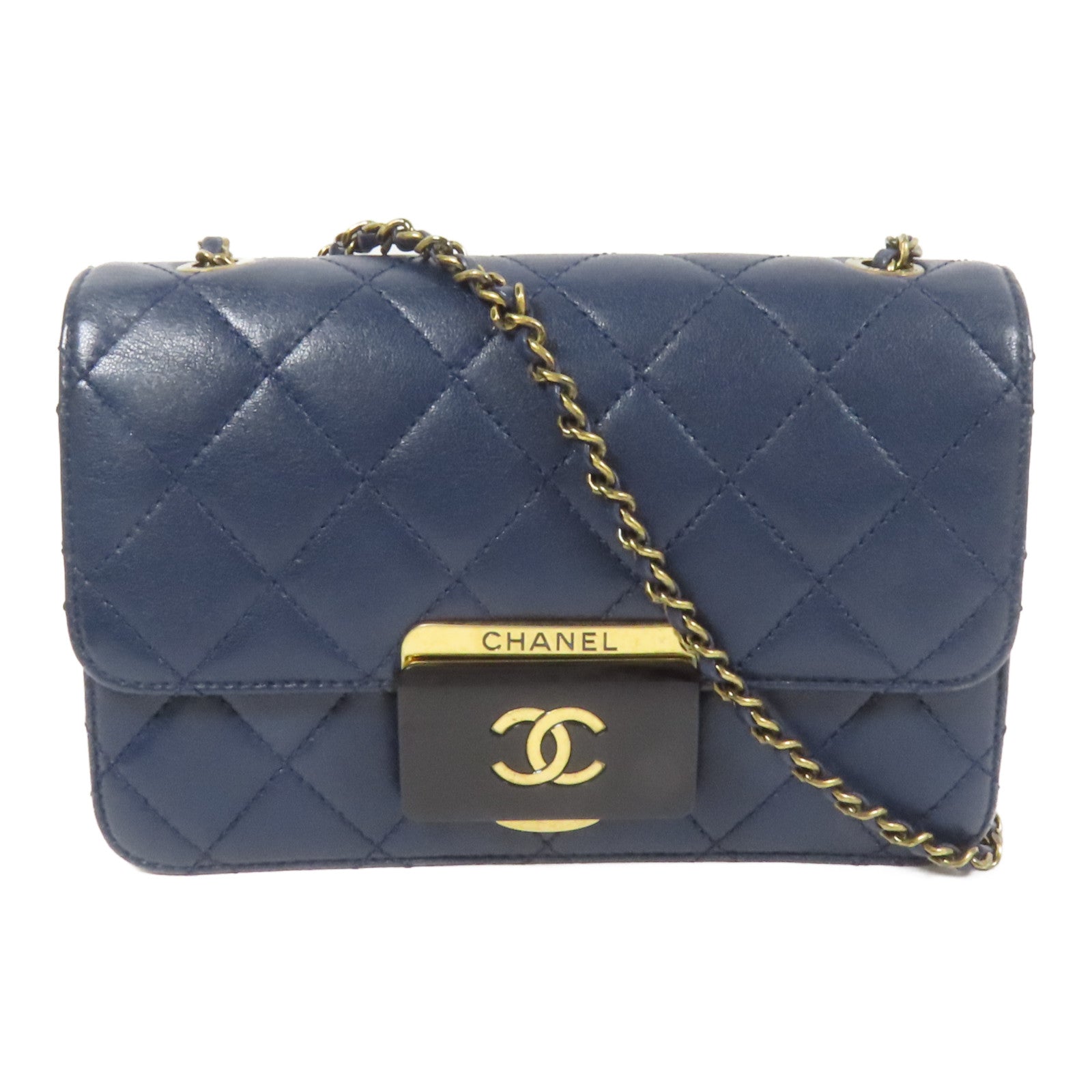 CHANEL 牛皮皮革Shoulder Bag金扣肩背袋