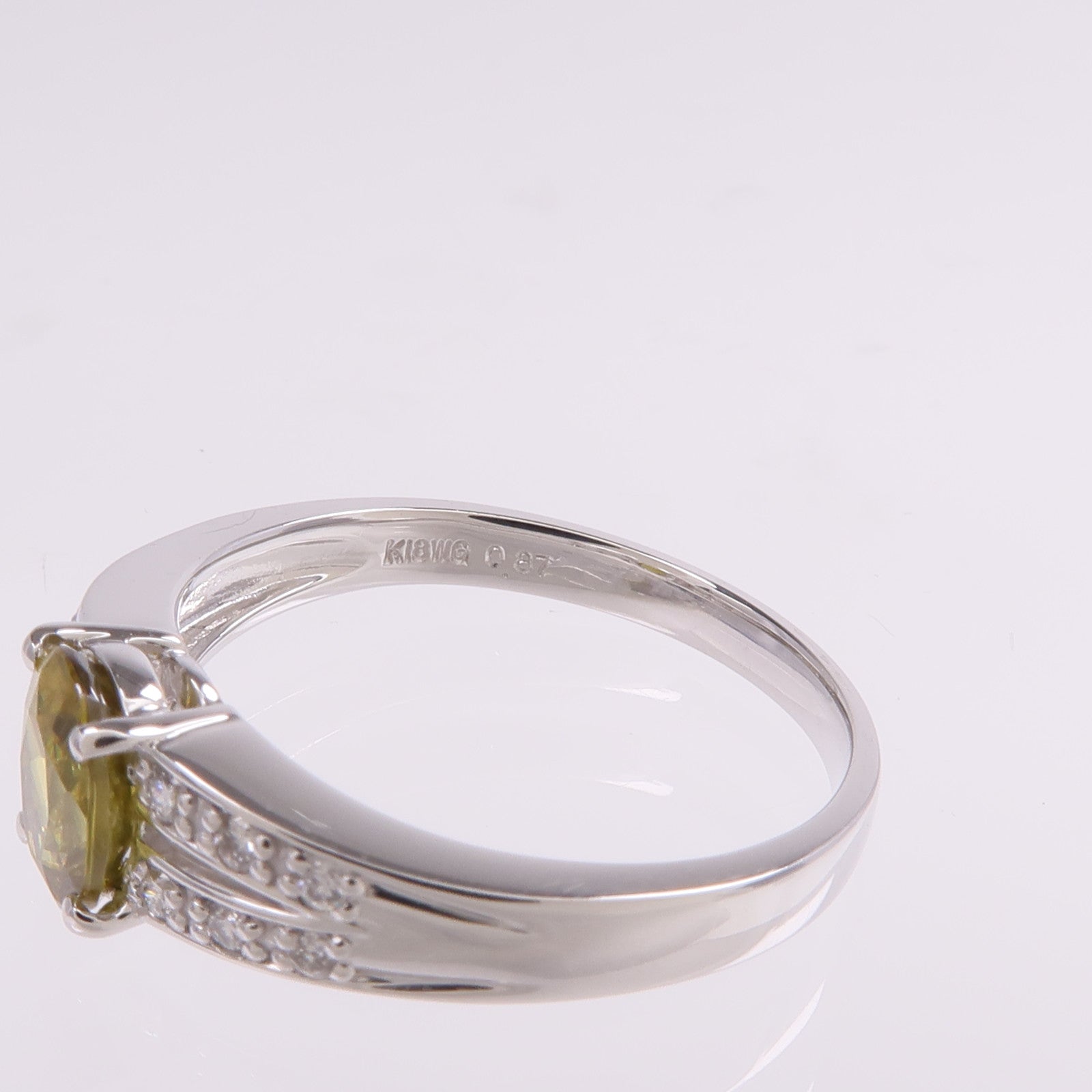JEWELRY 18K白金Sphene Diamond Ring榍/鑽石戒指US#7.5