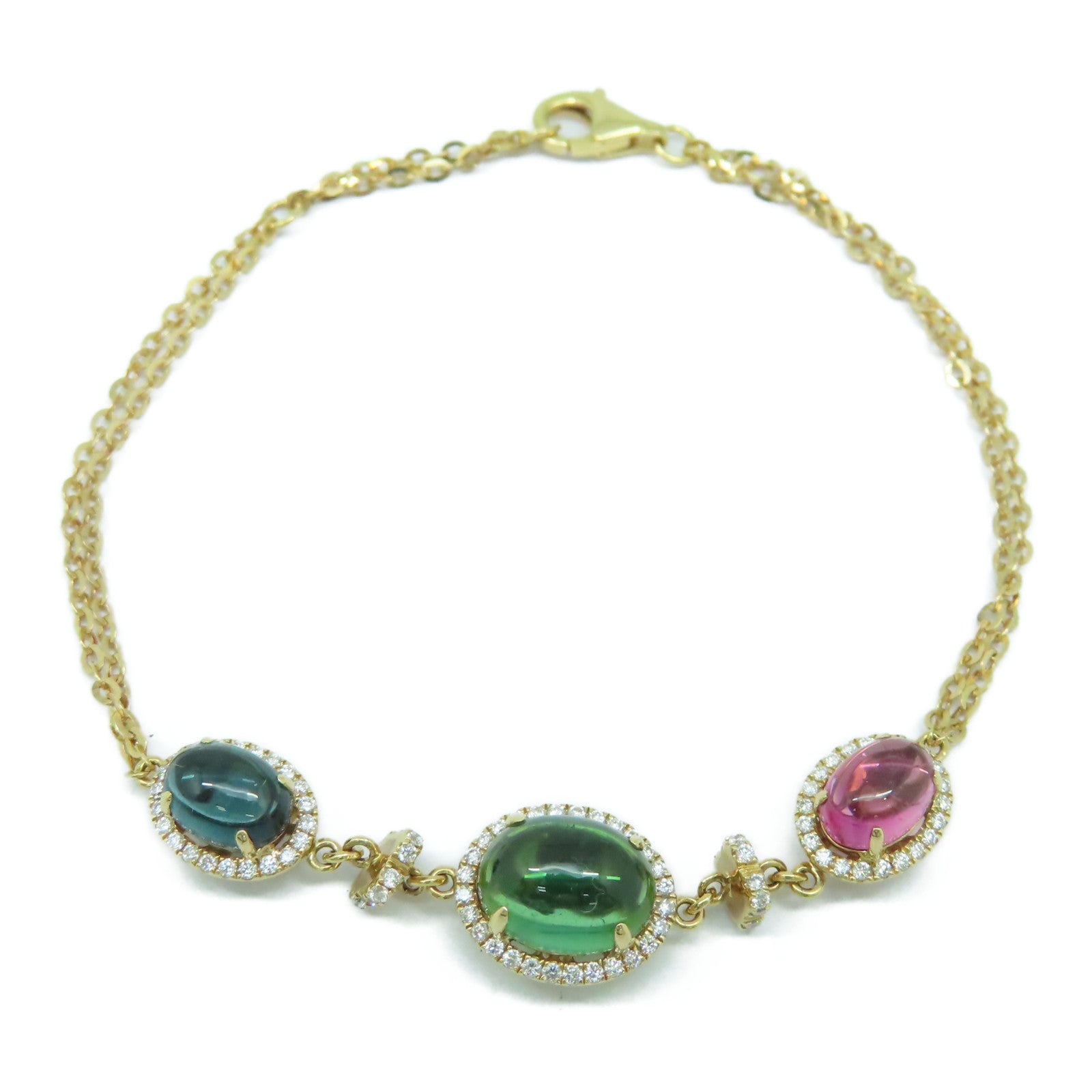 JEWELRY 【激減優惠】18K玫瑰金Tourmaline Diamond Bracelet 0.28ct鑽石/0.35ct碧璽手鏈