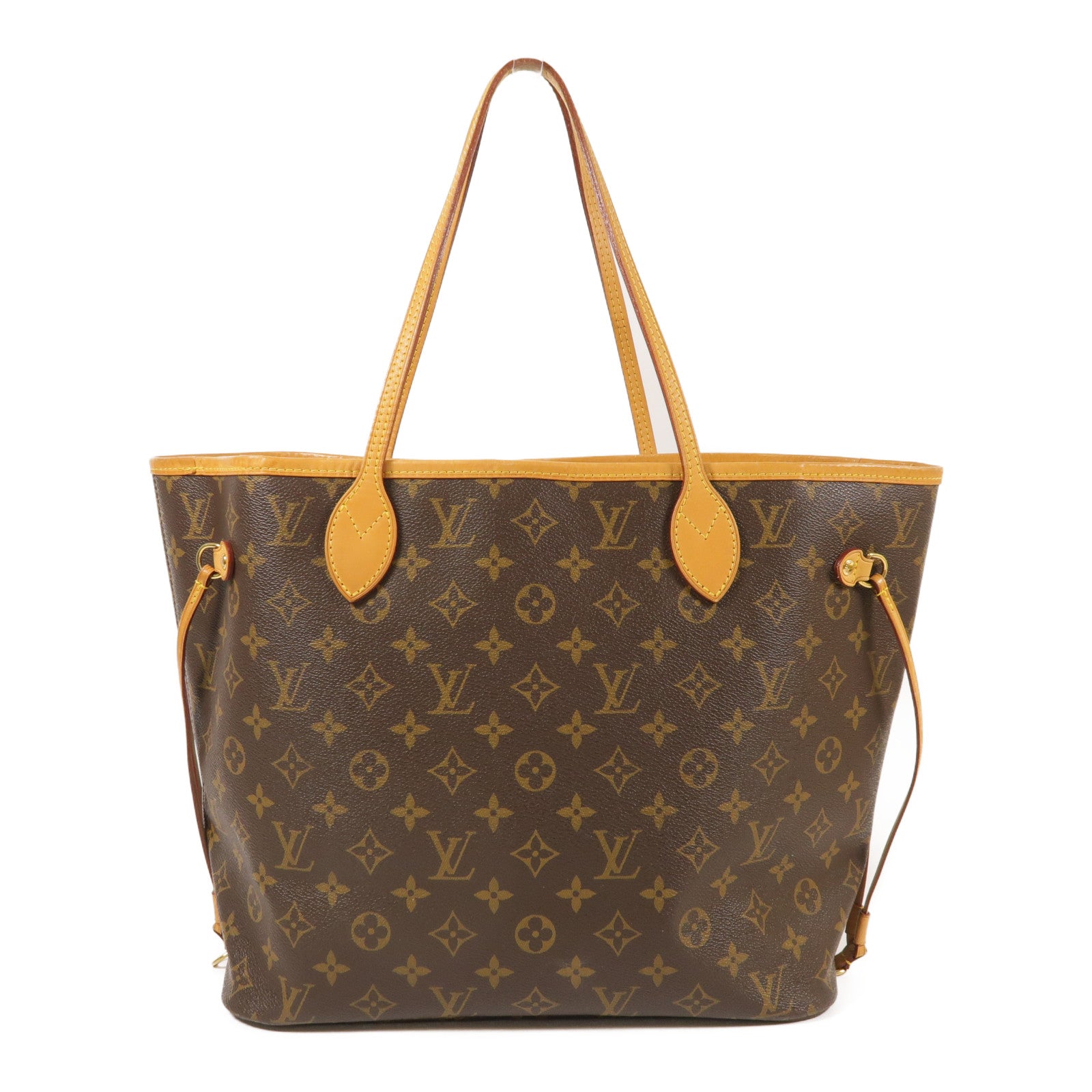 LOUIS VUITTON Monogram Neverfull MM金扣手挽袋