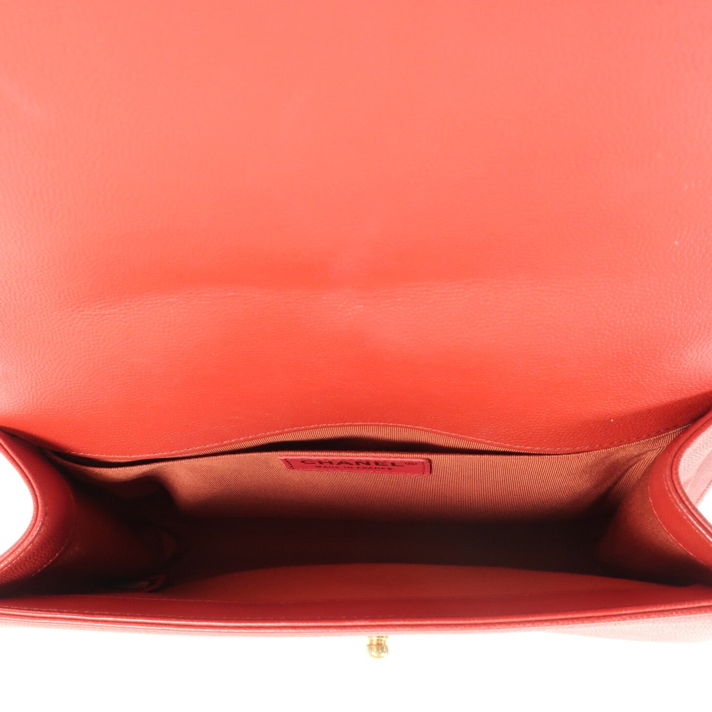 CHANEL 牛皮皮革Boy 25金扣鏈帶肩背袋