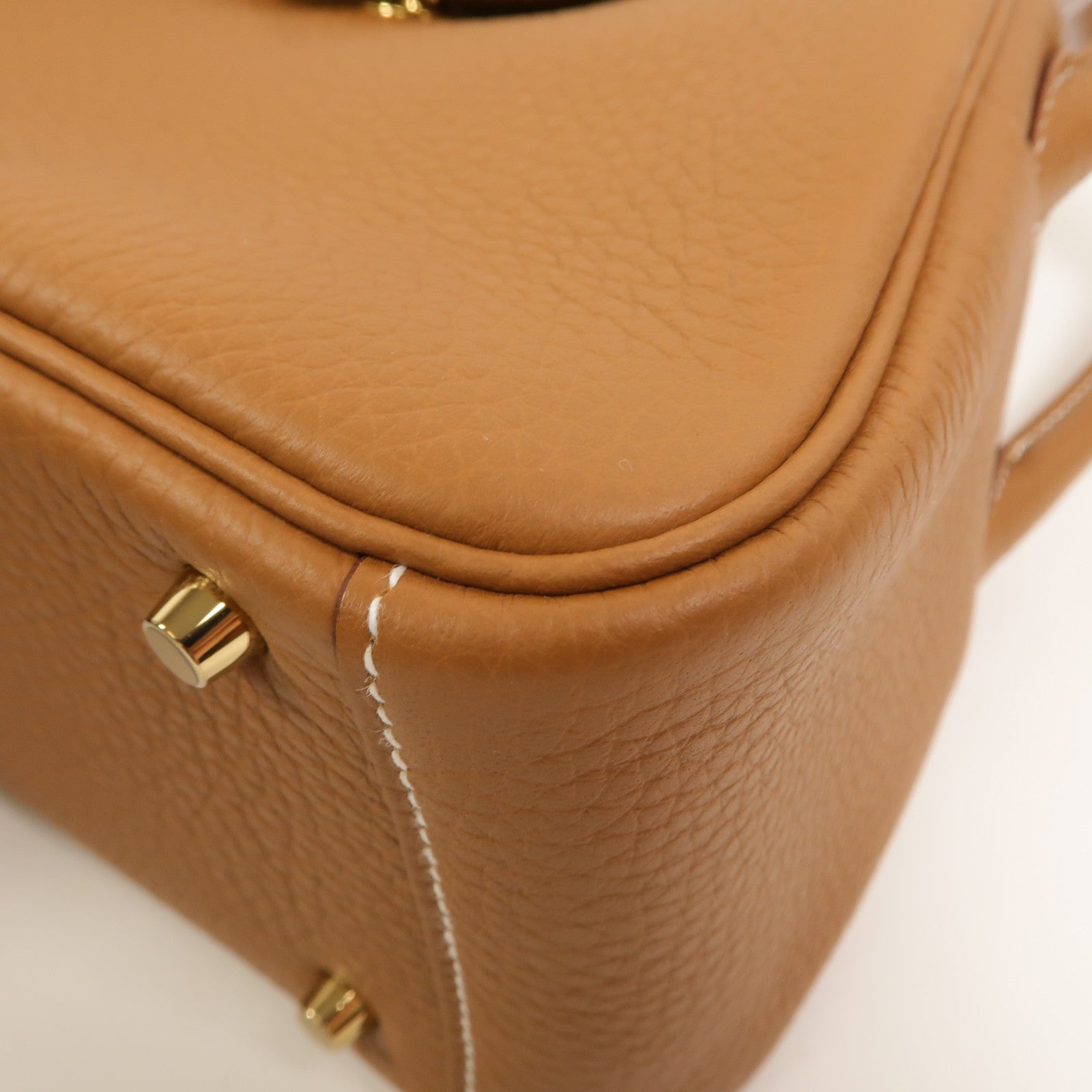 HERMES Clemence皮革Mini Lindy金扣手挽肩背兩用袋