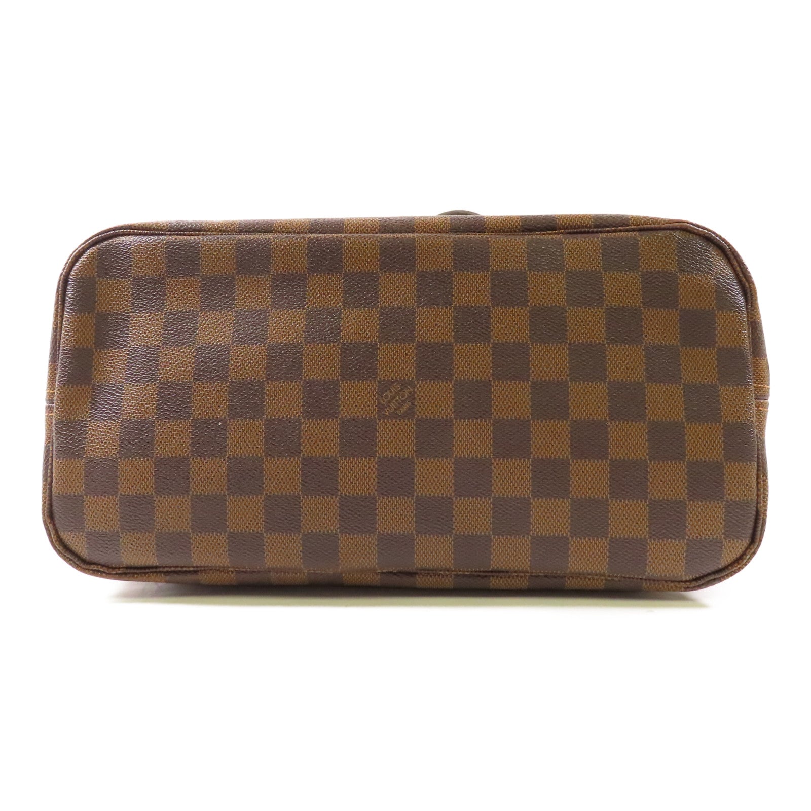 LOUIS VUITTON Damier Neverfull MM金扣肩背袋/手挽袋棕色