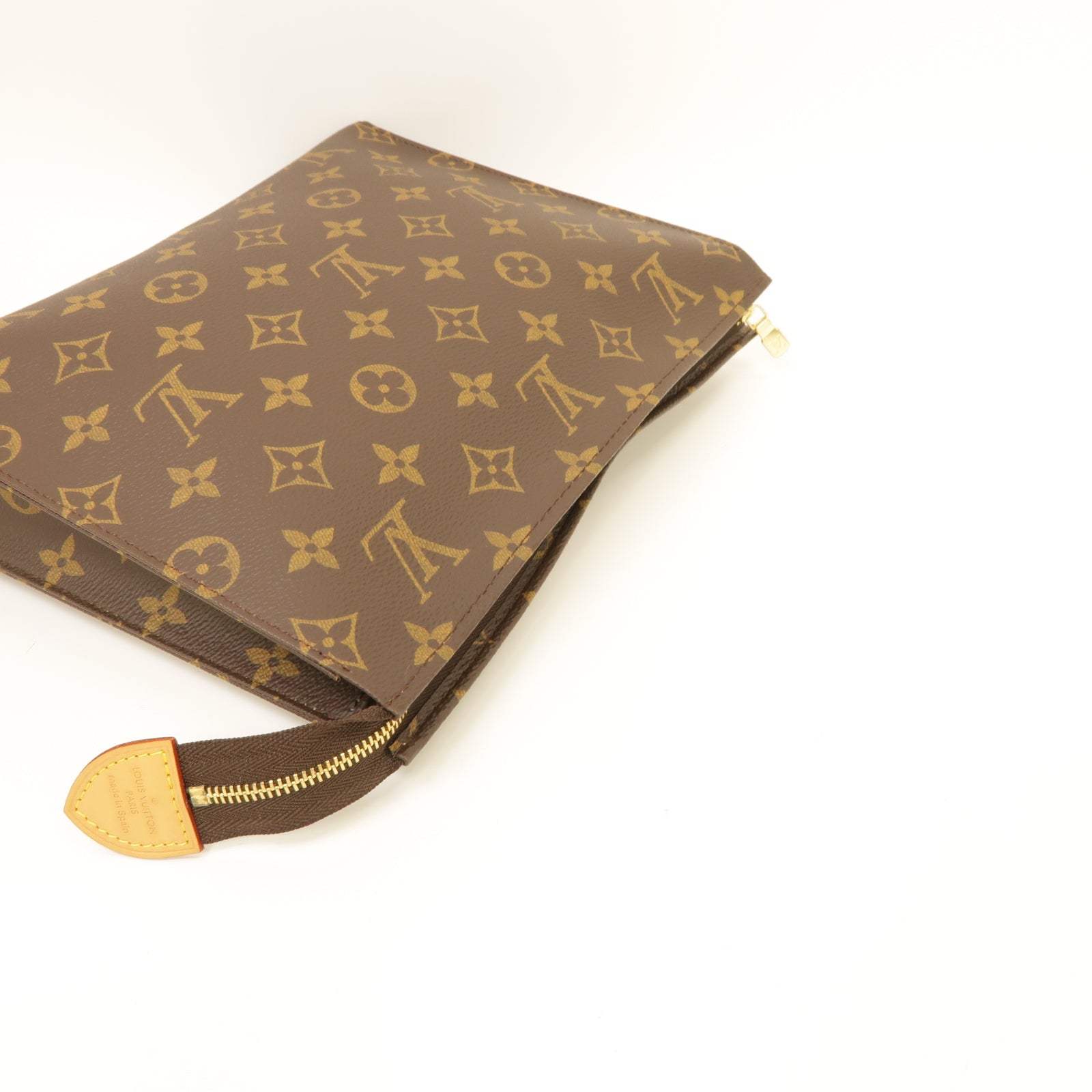 LOUIS VUITTON Monogram Poche Toilette 19金扣手拿包棕色