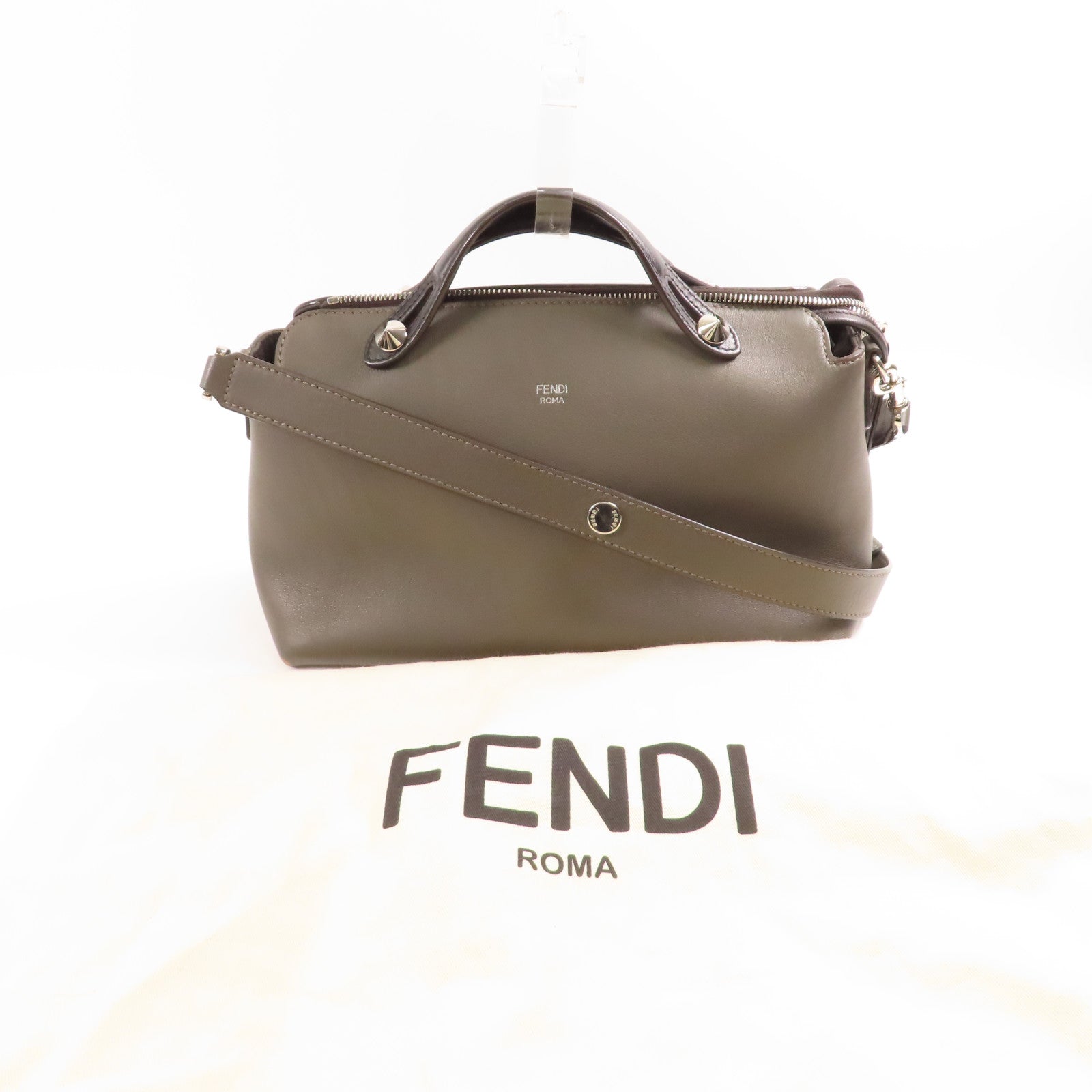 FENDI 【激減優惠】牛皮皮革By The Way銀扣手挽肩背兩用袋