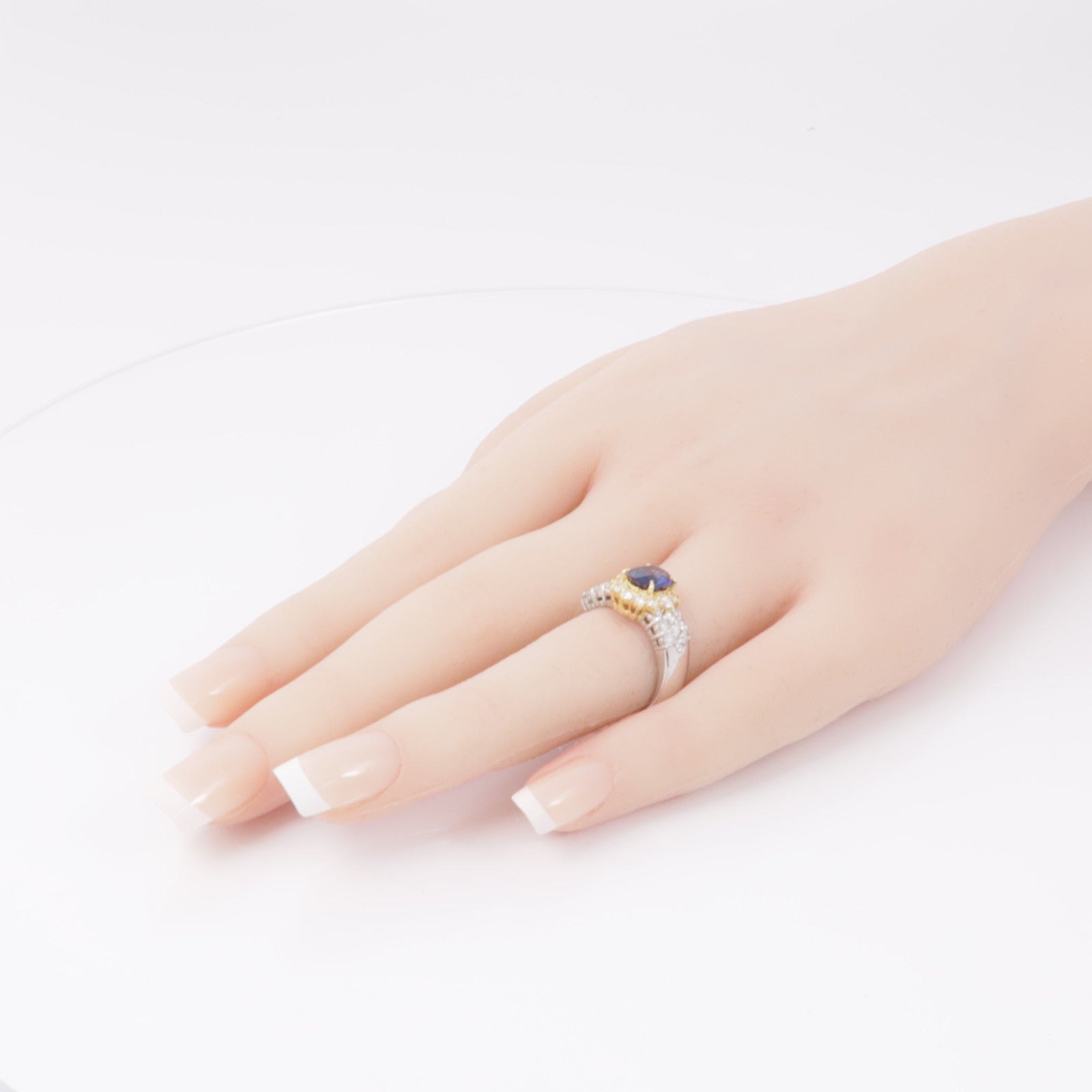 JEWELRY 【激減優惠】PT900鉑金Sapphire/Diamond Ring 藍寶石/鑽石戒指US#5.75