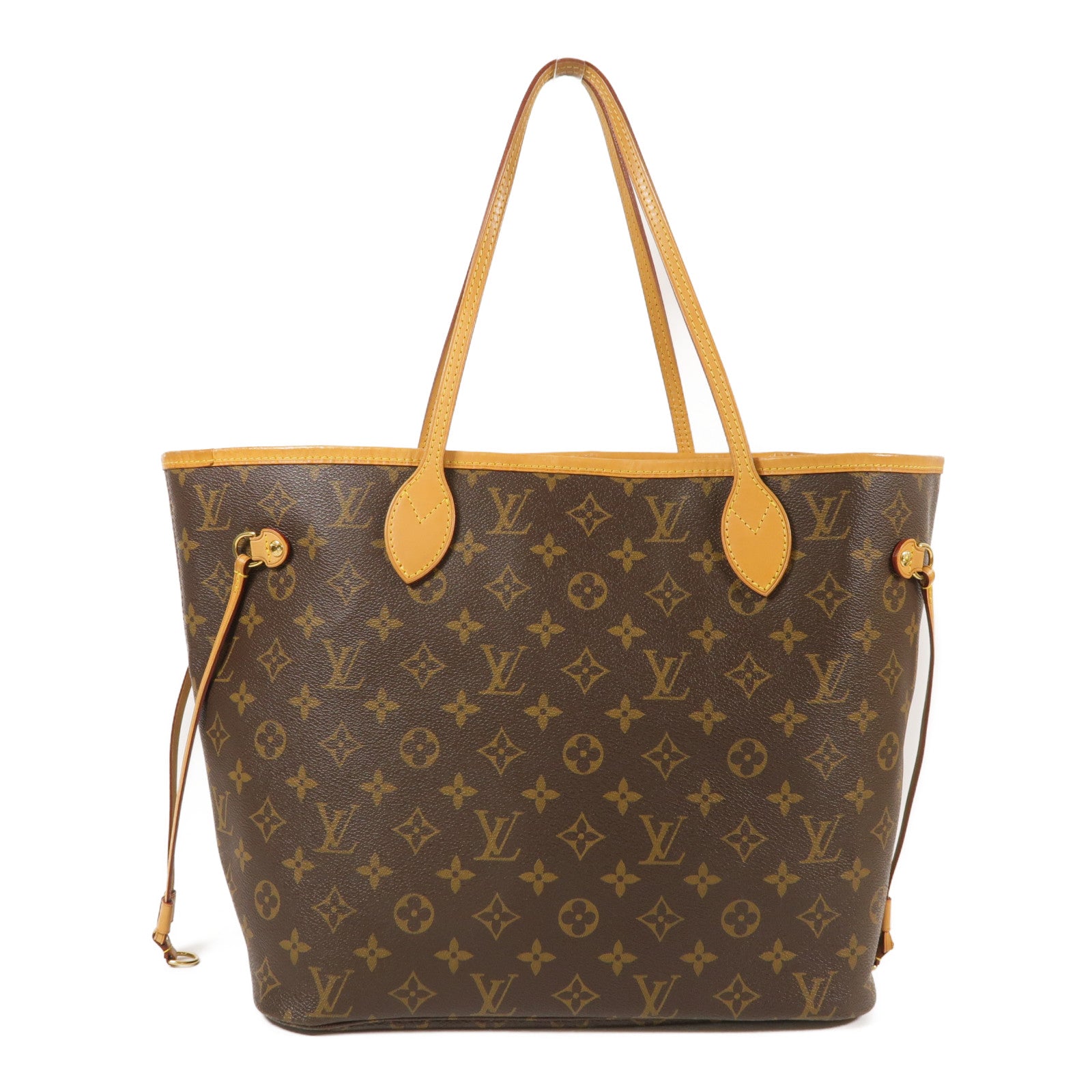 LOUIS VUITTON Monogram Neverfull MM金扣手挽袋
