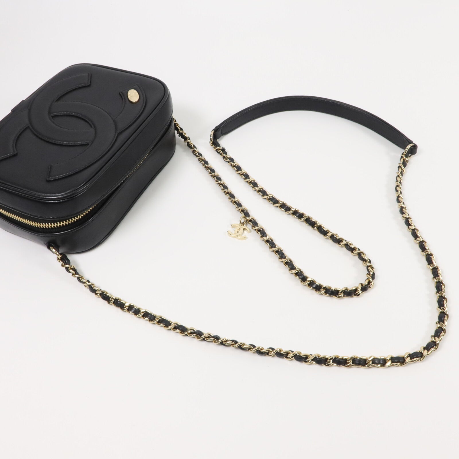 CHANEL 羊皮皮革CoCo Mark Mania鏈帶肩背袋