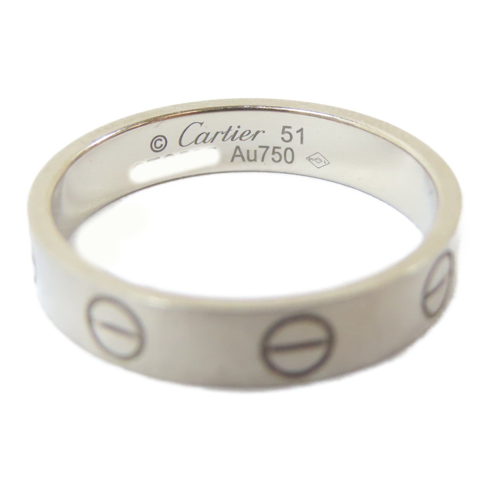 CARTIER 18K白金Love Ring戒指Cartier#51/US#5.5