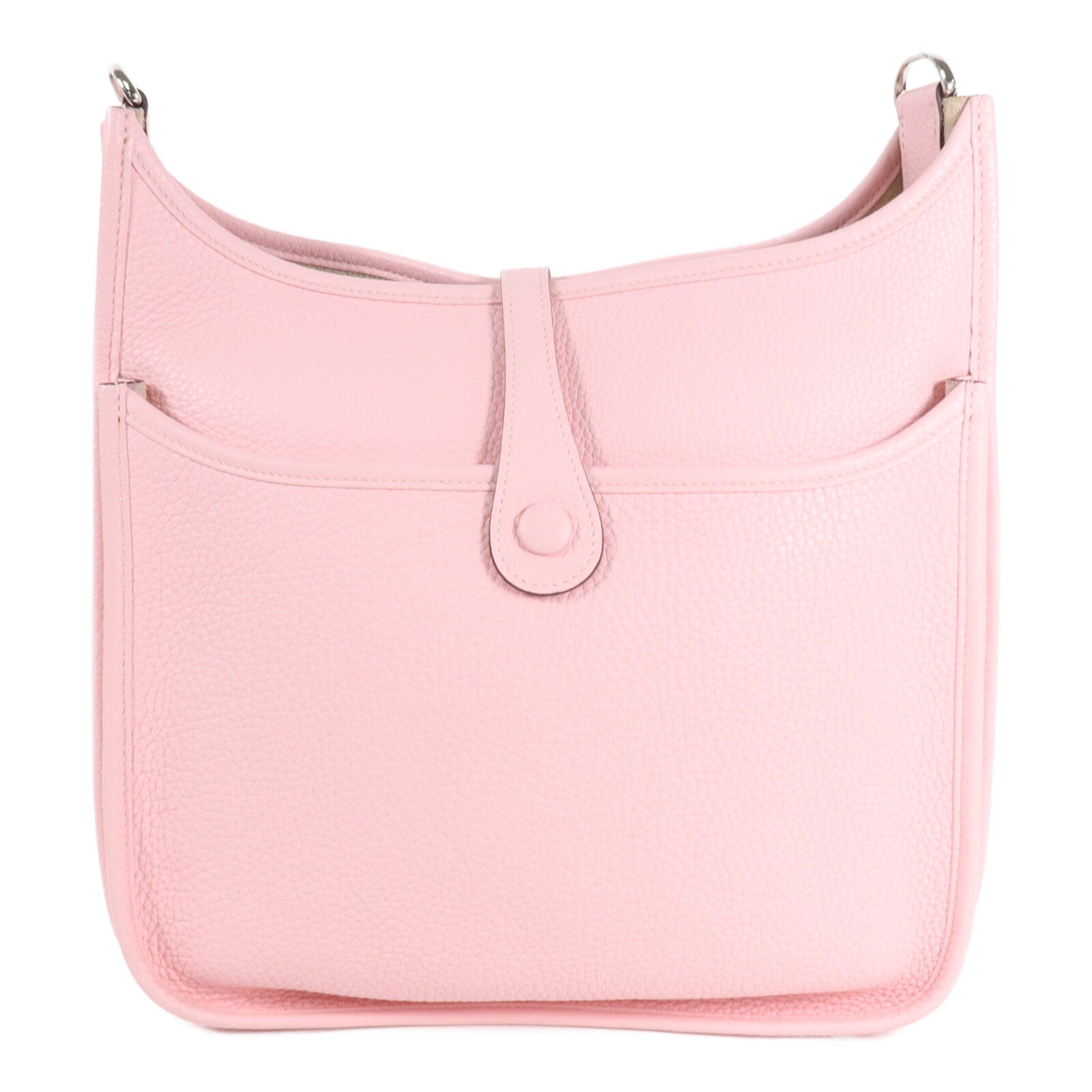 HERMES Clemence皮革Evelyne PM肩背袋Rose Sakura