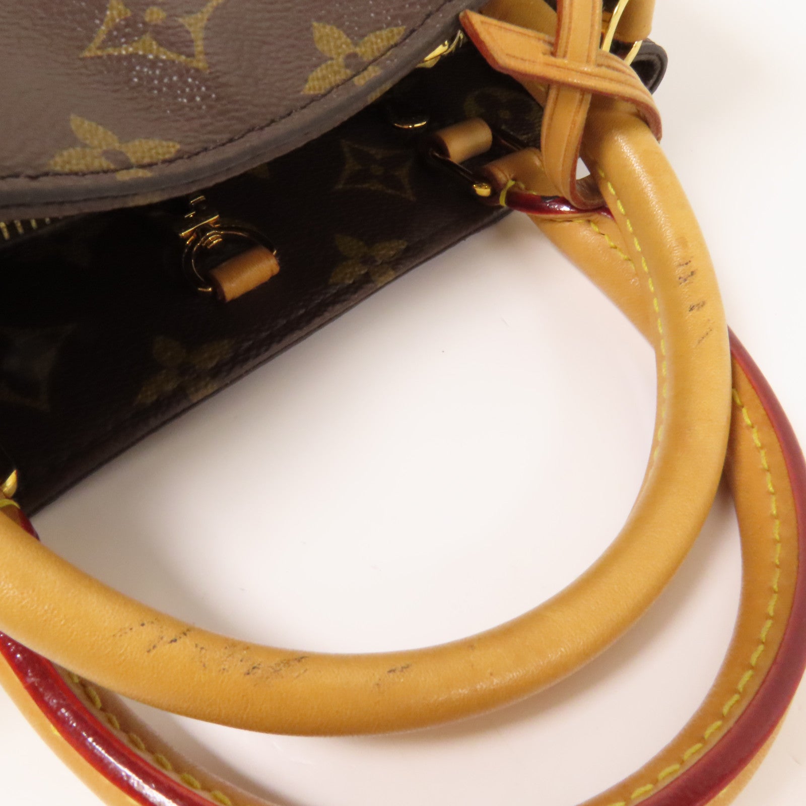 LOUIS VUITTON Monogram Montaigne BB金扣手挽肩背兩用袋棕色