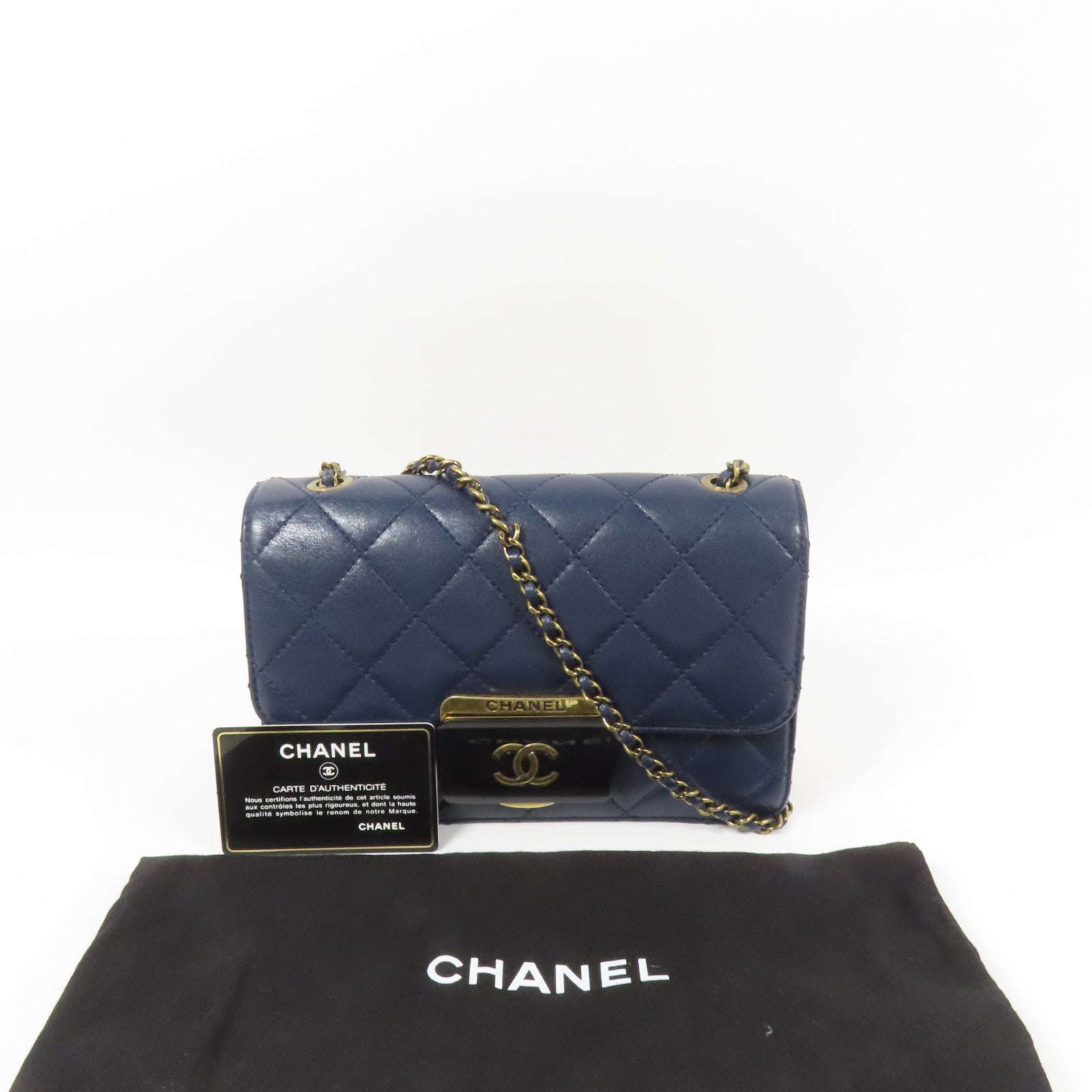 CHANEL 牛皮皮革Shoulder Bag金扣肩背袋