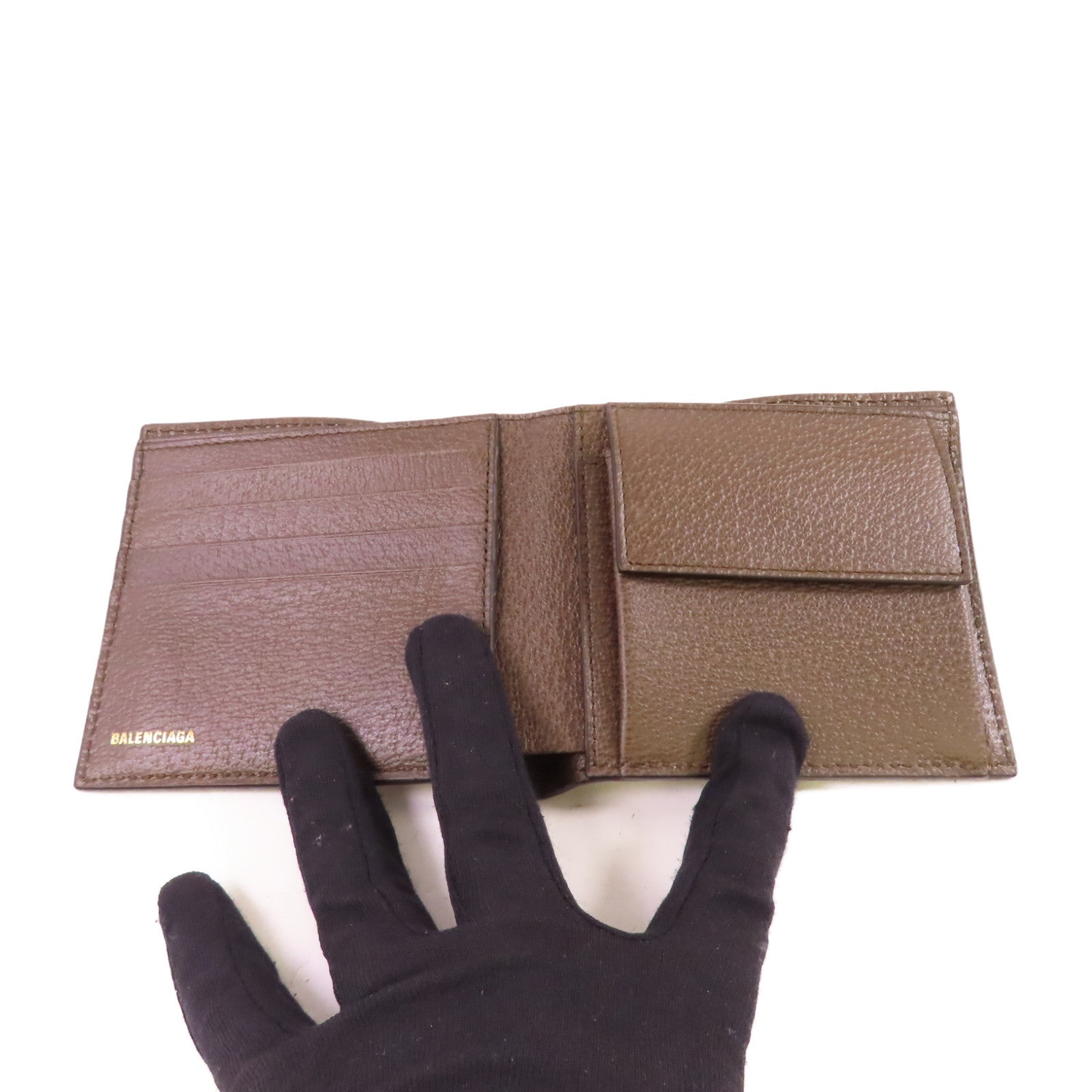 BALENCIAGA 塗層帆布Balenciaga x Gucci Folded Wallet短錢包啡色