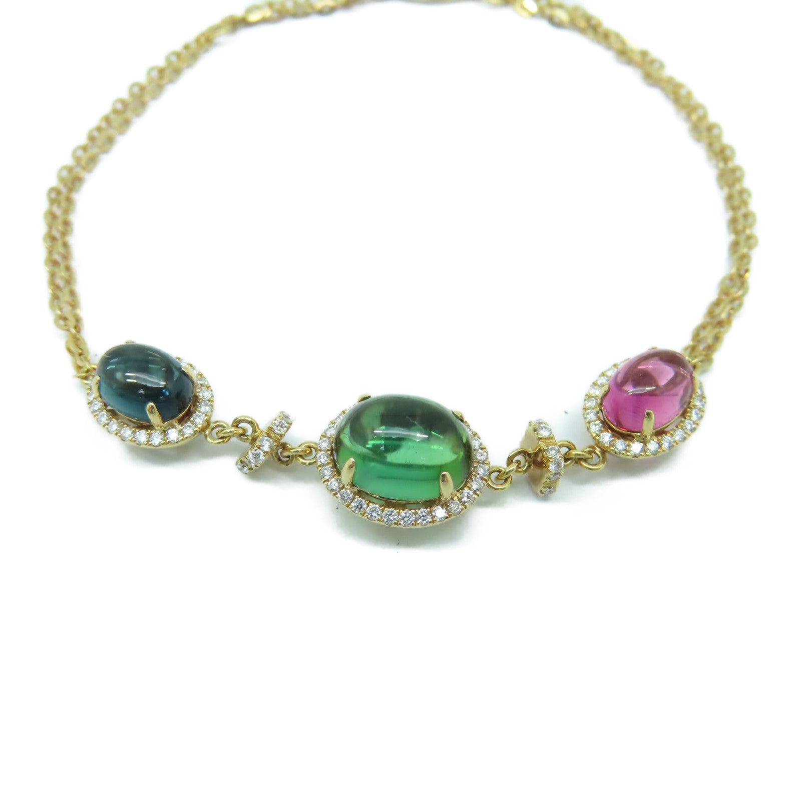 JEWELRY 【激減優惠】18K玫瑰金Tourmaline Diamond Bracelet 0.28ct鑽石/0.35ct碧璽手鏈