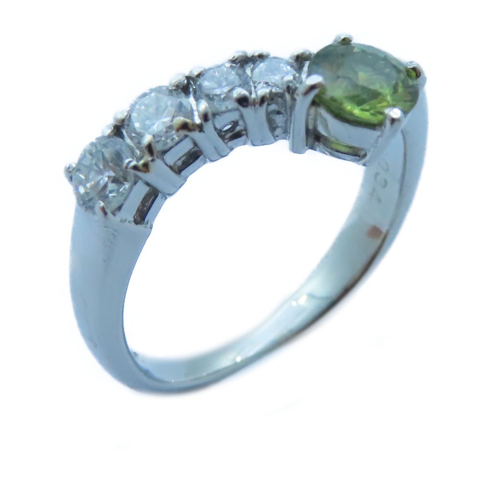 JEWELRY PT900白金Garnet/Diamond Ring 0.401ct石榴石/0.34ct鑽石戒指US#5.25