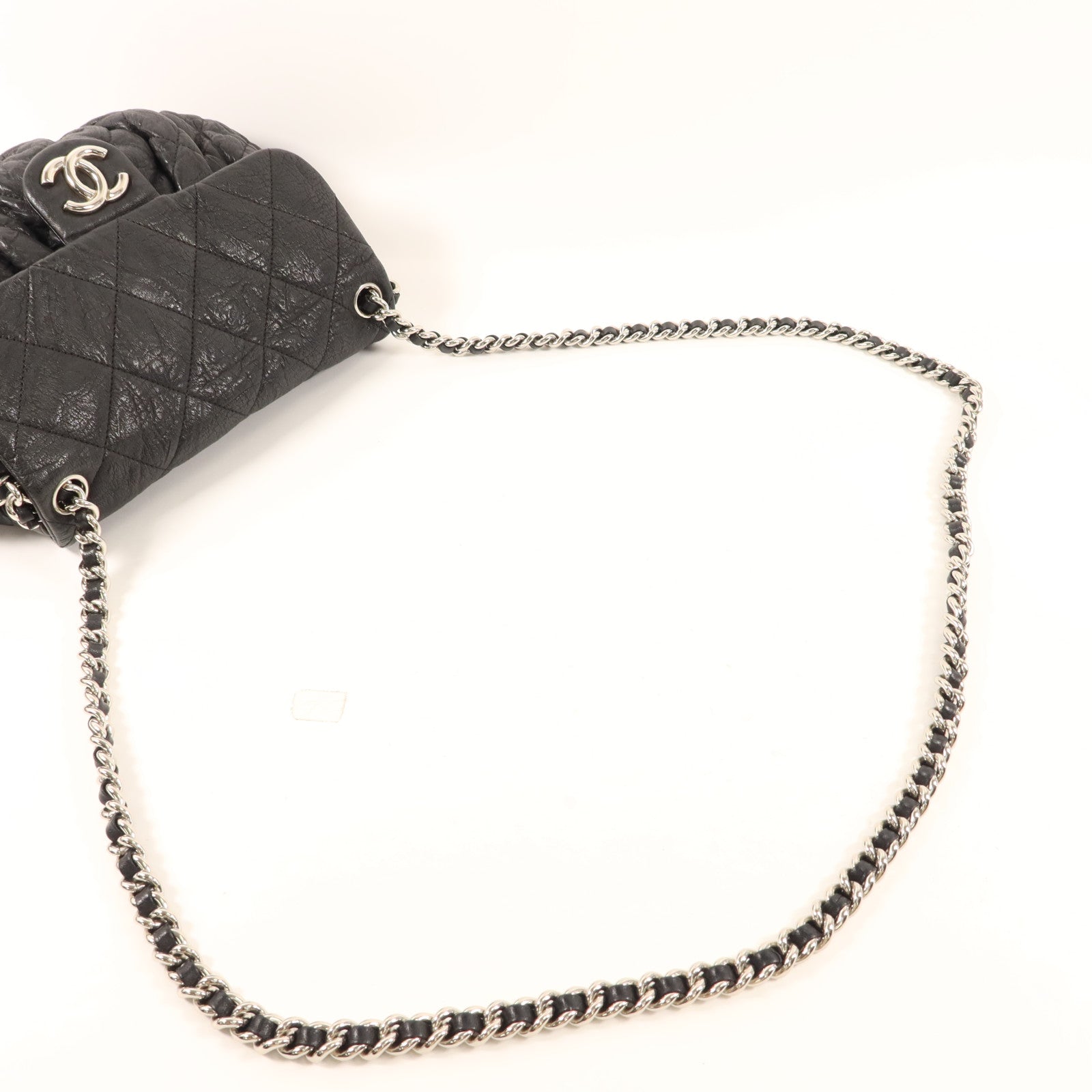 CHANEL 牛皮皮革Matelasse Chain Around Shoulder Bag銀扣鏈帶肩背袋