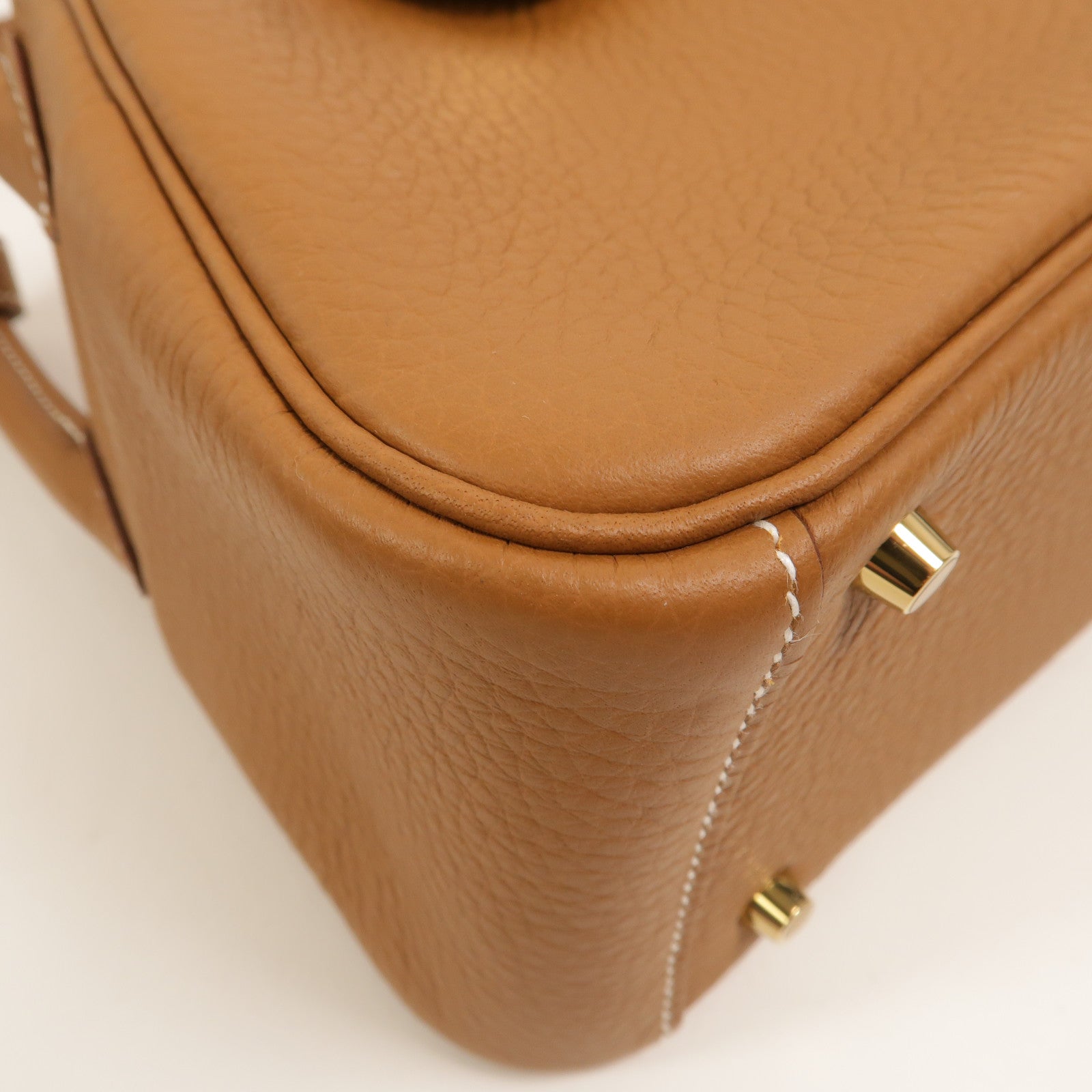 HERMES Clemence皮革Mini Lindy金扣手挽肩背兩用袋