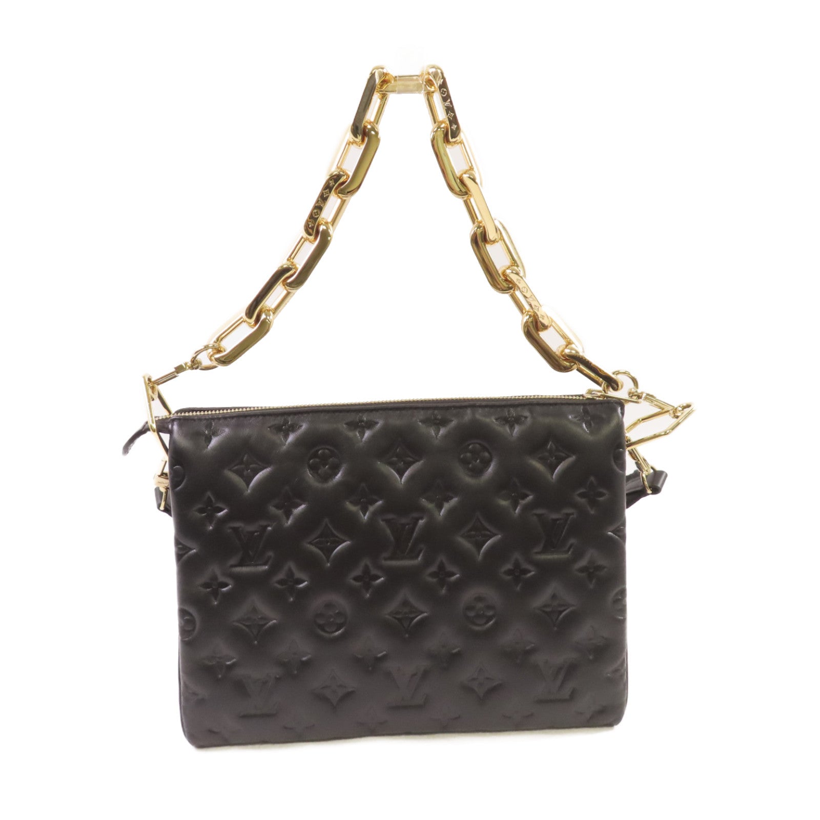 LOUIS VUITTON 【激減優惠】Monogram Embossed Coussin PM 2Way Shoulder Bag金扣手挽肩背兩用 袋黑色