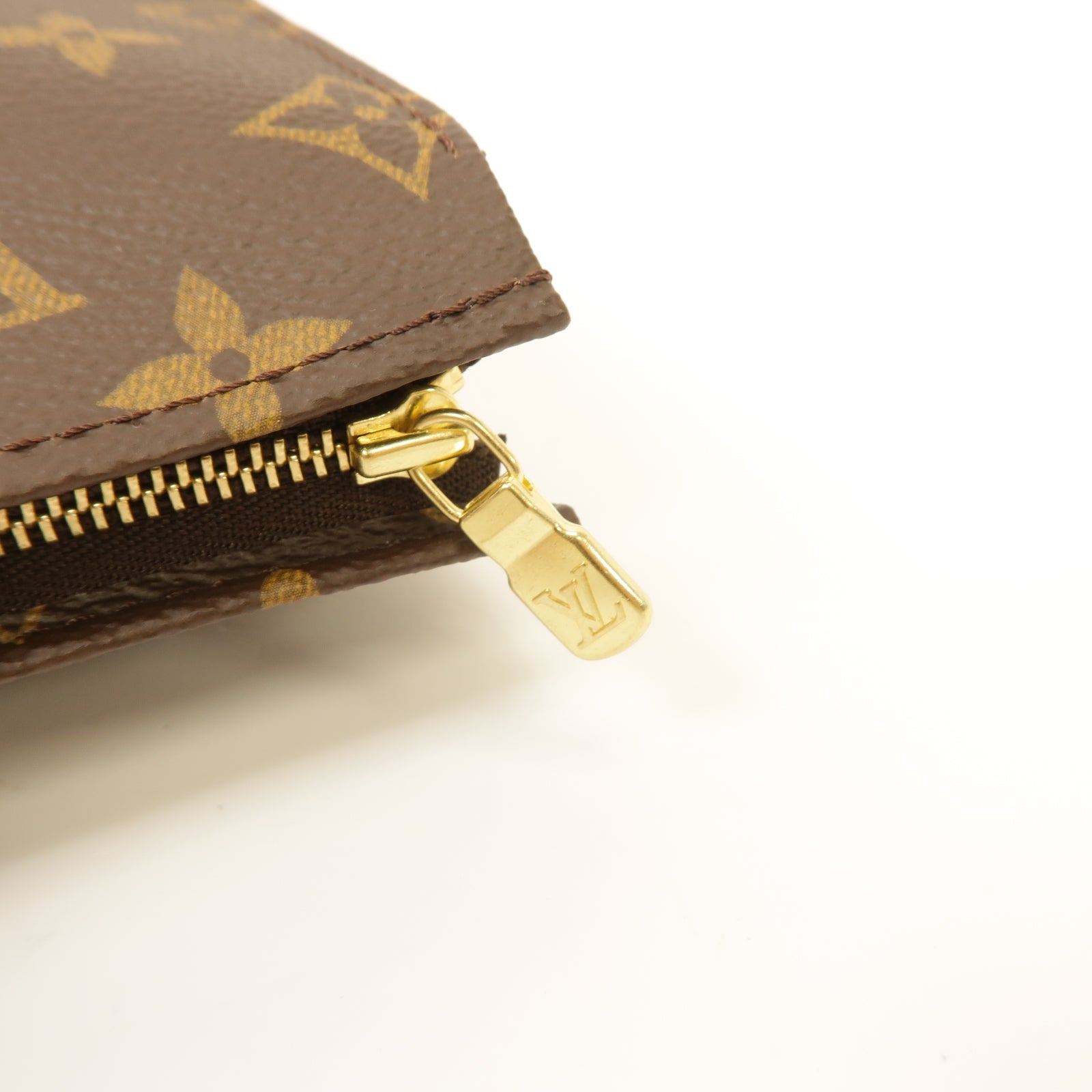 LOUIS VUITTON Monogram Poche Toilette 19金扣手拿包棕色