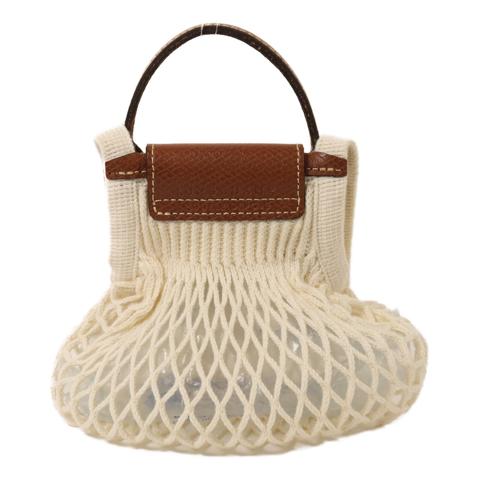 Longchamp 棉質/牛皮皮革Shoulder Bag金扣手挽肩背兩用袋