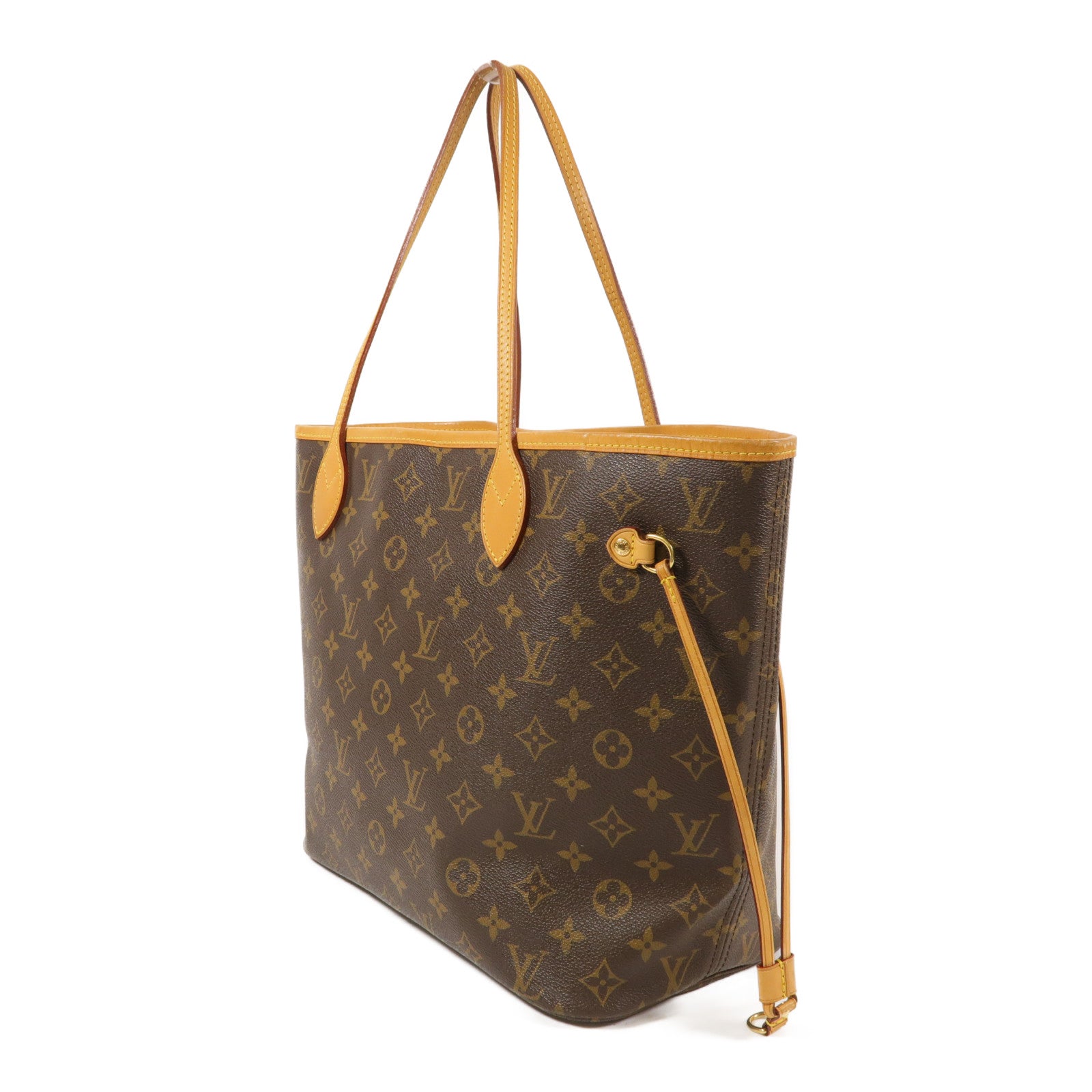 LOUIS VUITTON Monogram Neverfull MM金扣手挽袋
