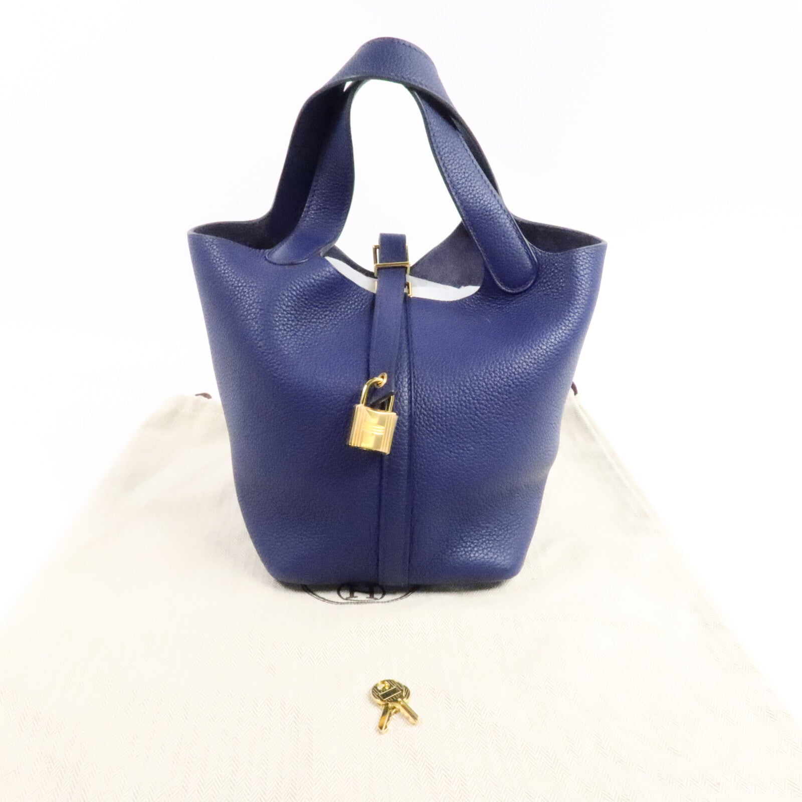 HERMES Clemence Picotin PM手挽袋Deep Bleu