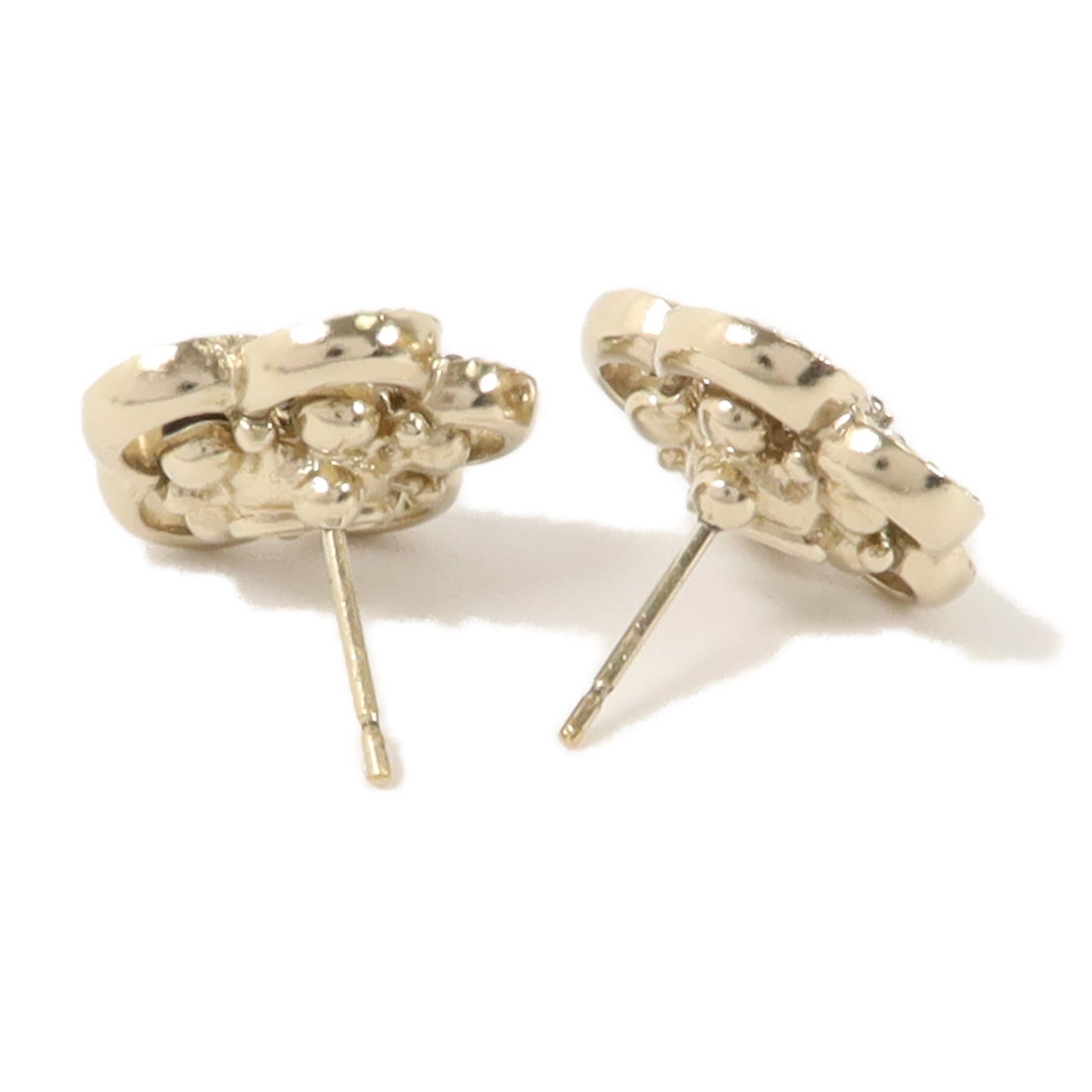 CHANEL 金屬/水晶Camelia Earrings耳環