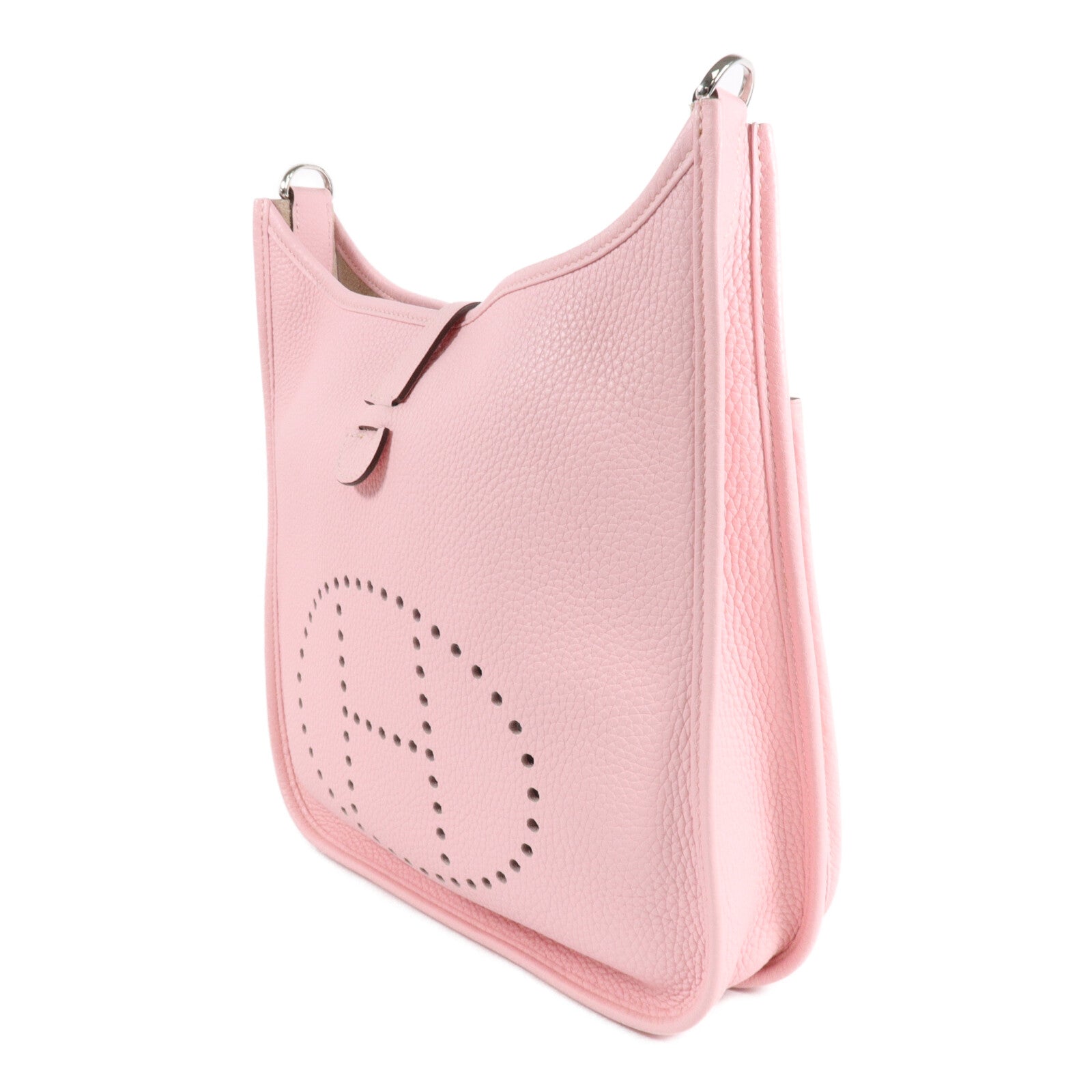 HERMES Clemence皮革Evelyne PM肩背袋Rose Sakura
