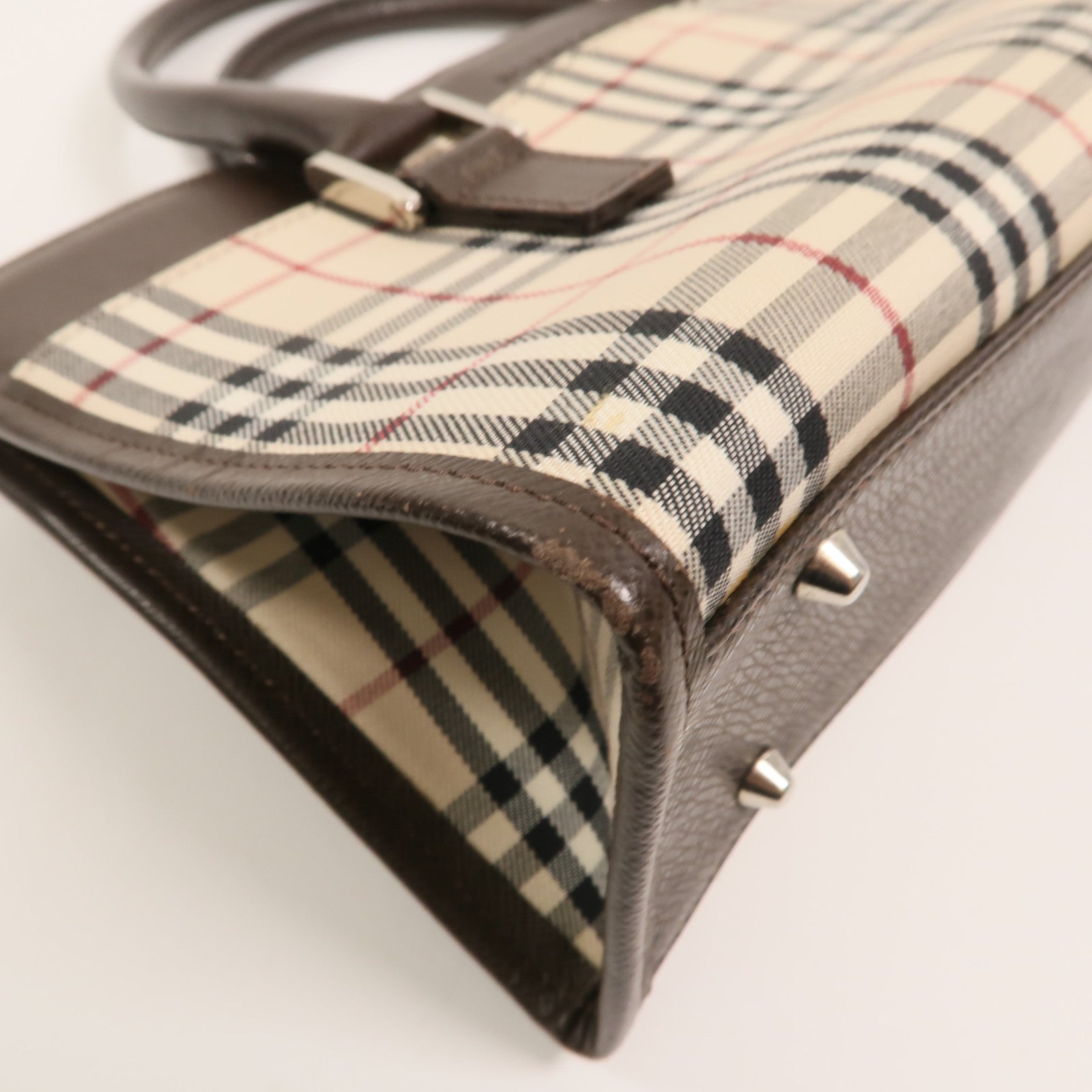 BURBERRY 牛皮皮革/帆布Hand Bag手挽袋