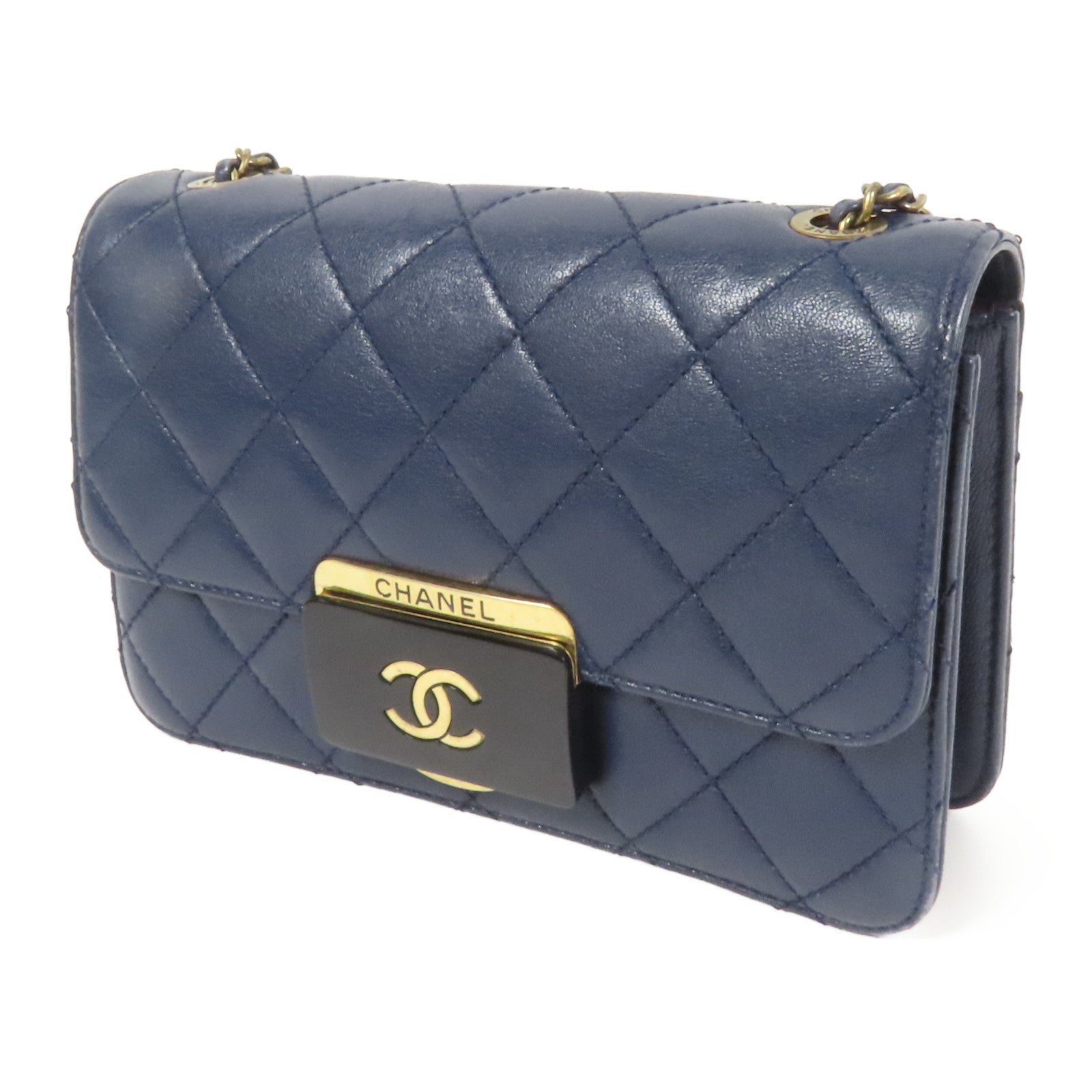 CHANEL 牛皮皮革Shoulder Bag金扣肩背袋