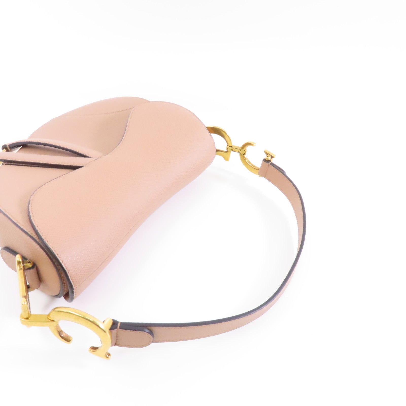 Dior 牛皮皮革Saddle Bag金扣肩背袋粉紅色