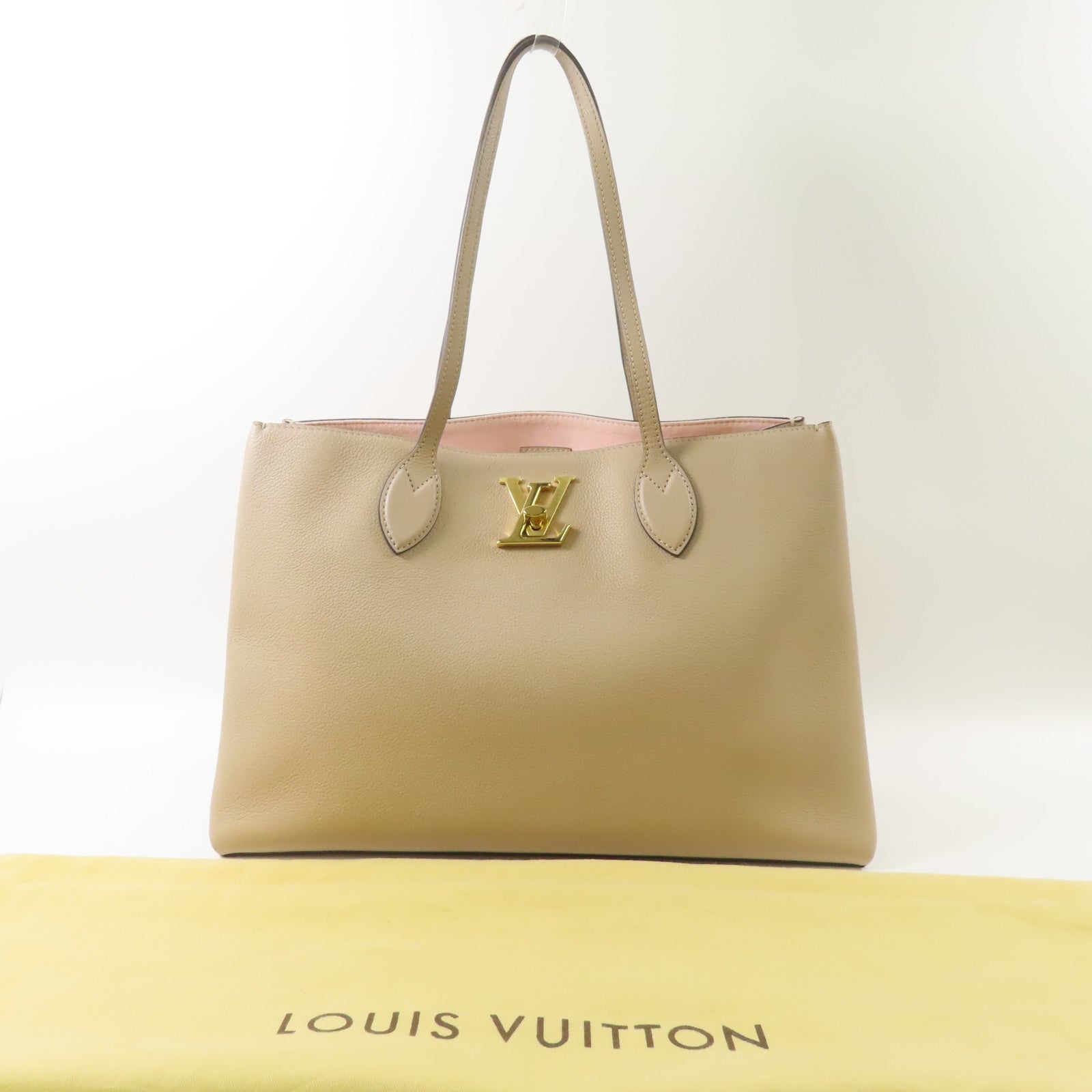 LOUIS VUITTON 牛皮皮革Lockme Shopper Tote金扣肩背袋