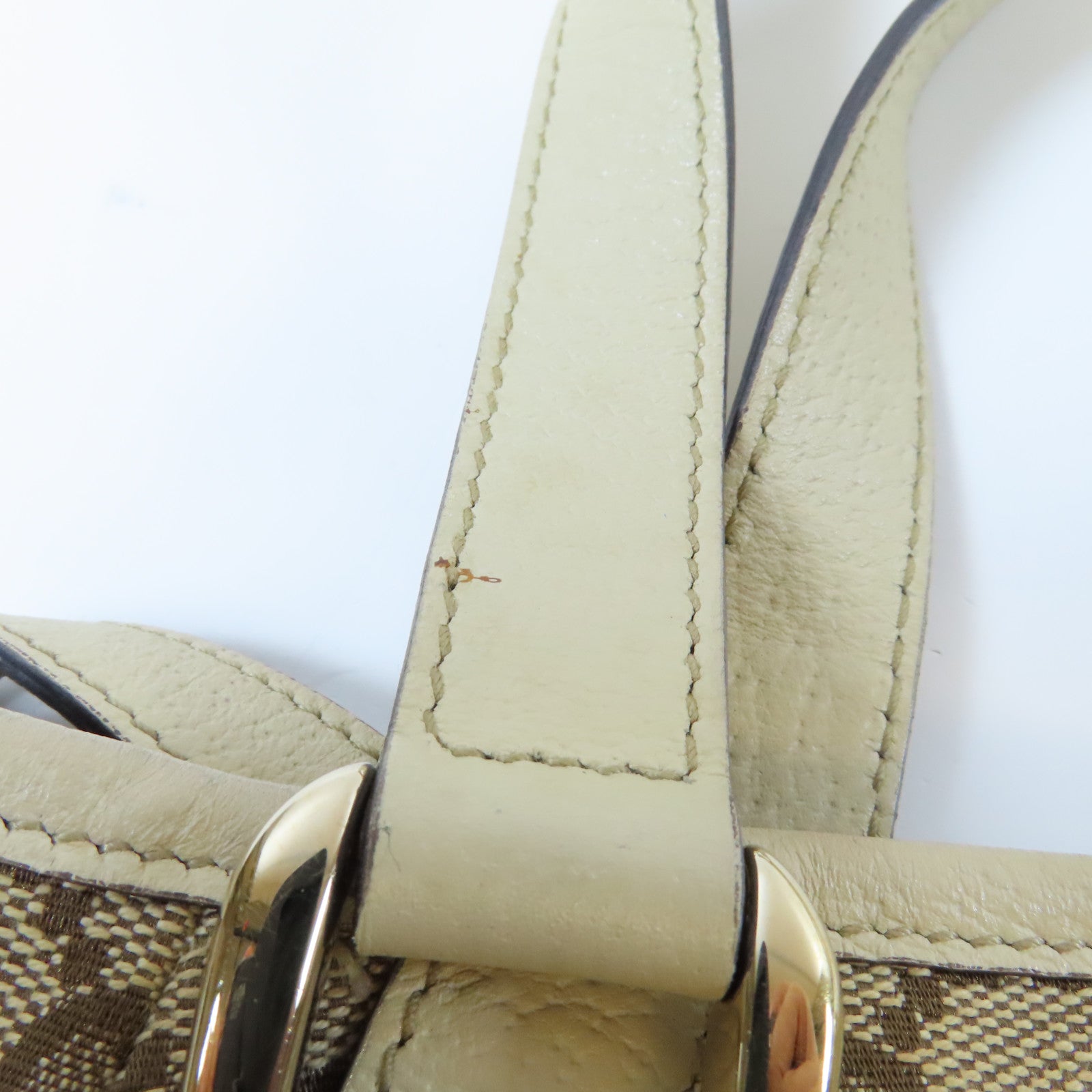 GUCCI 【激減優惠】帆布Abbey Shoulder Bag金扣肩背袋米色