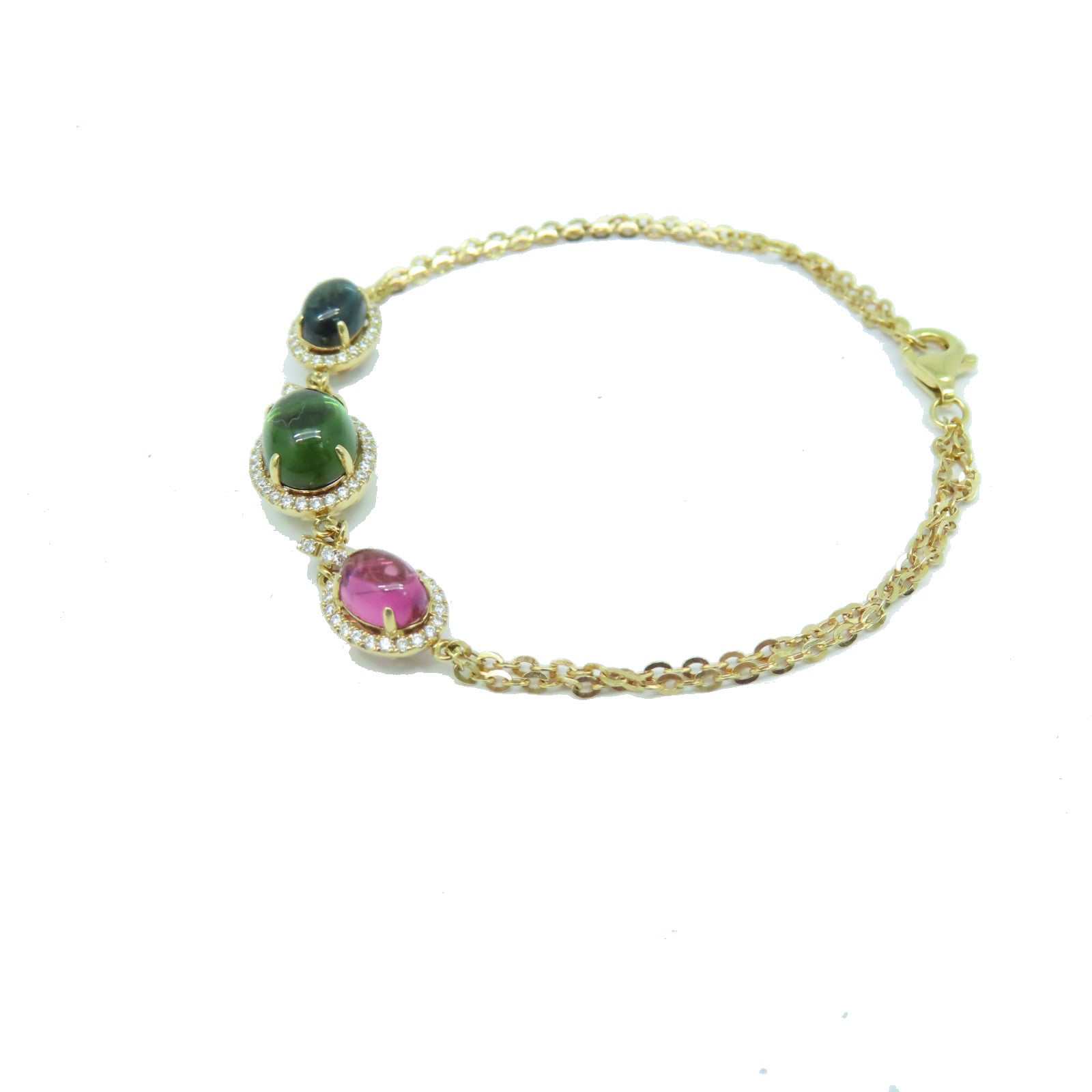 JEWELRY 【激減優惠】18K玫瑰金Tourmaline Diamond Bracelet 0.28ct鑽石/0.35ct碧璽手鏈