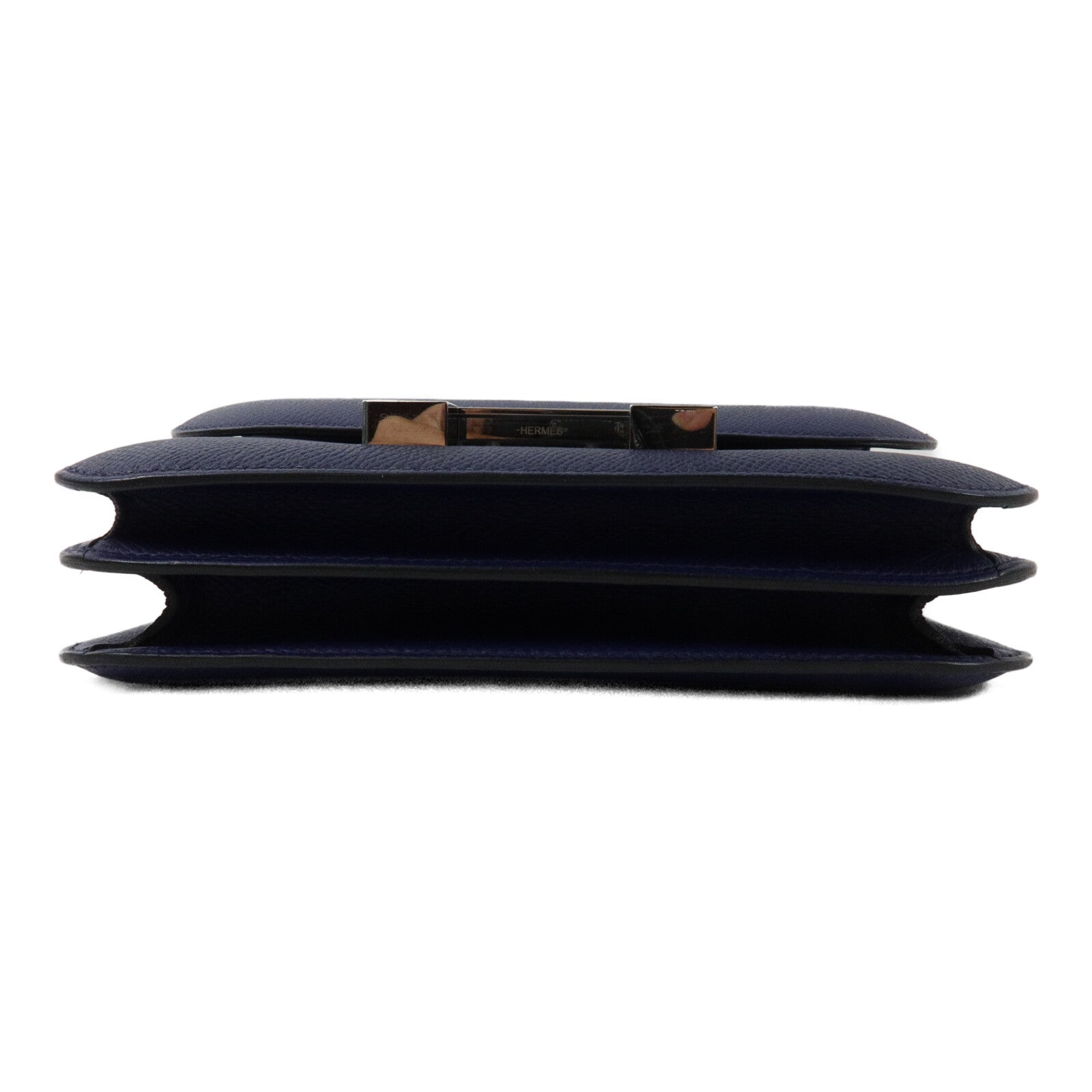 HERMES Epsom皮革Constance Mini肩背袋Bleu Saphir