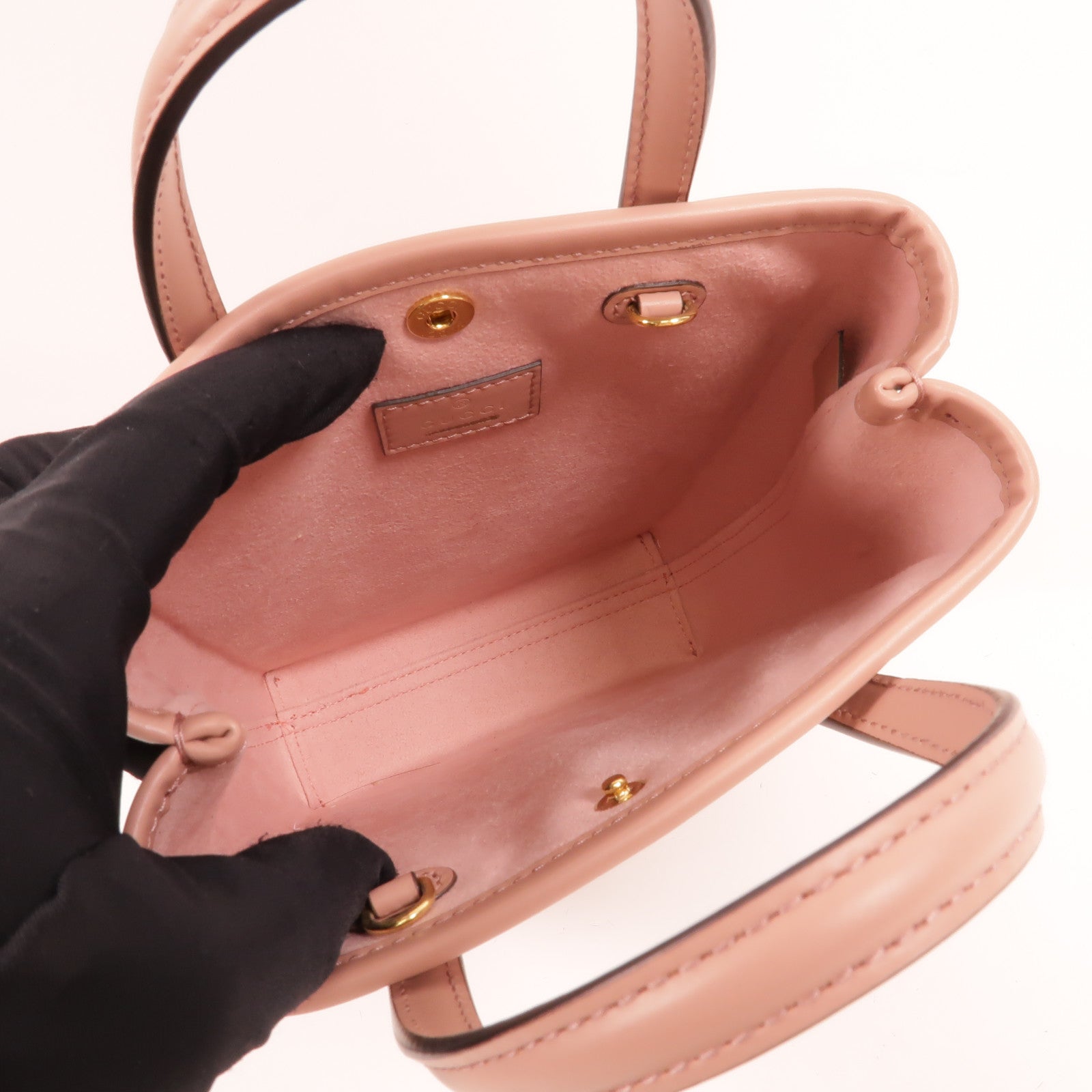 GUCCI 牛皮皮革GG Leather Super Mini To Bag手挽肩背兩用袋