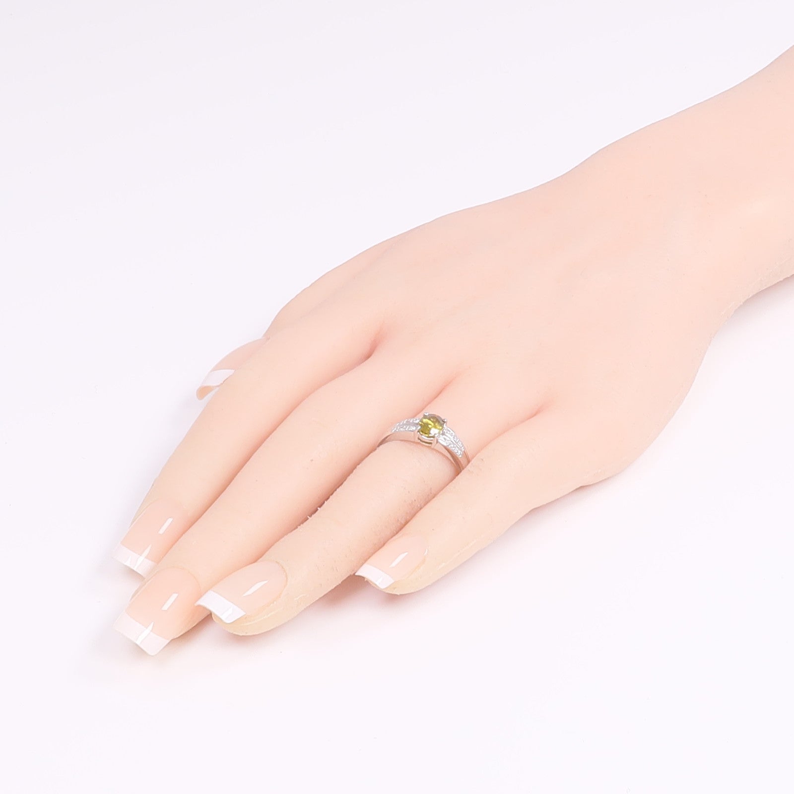 JEWELRY 18K白金Sphene Diamond Ring榍/鑽石戒指US#7.5