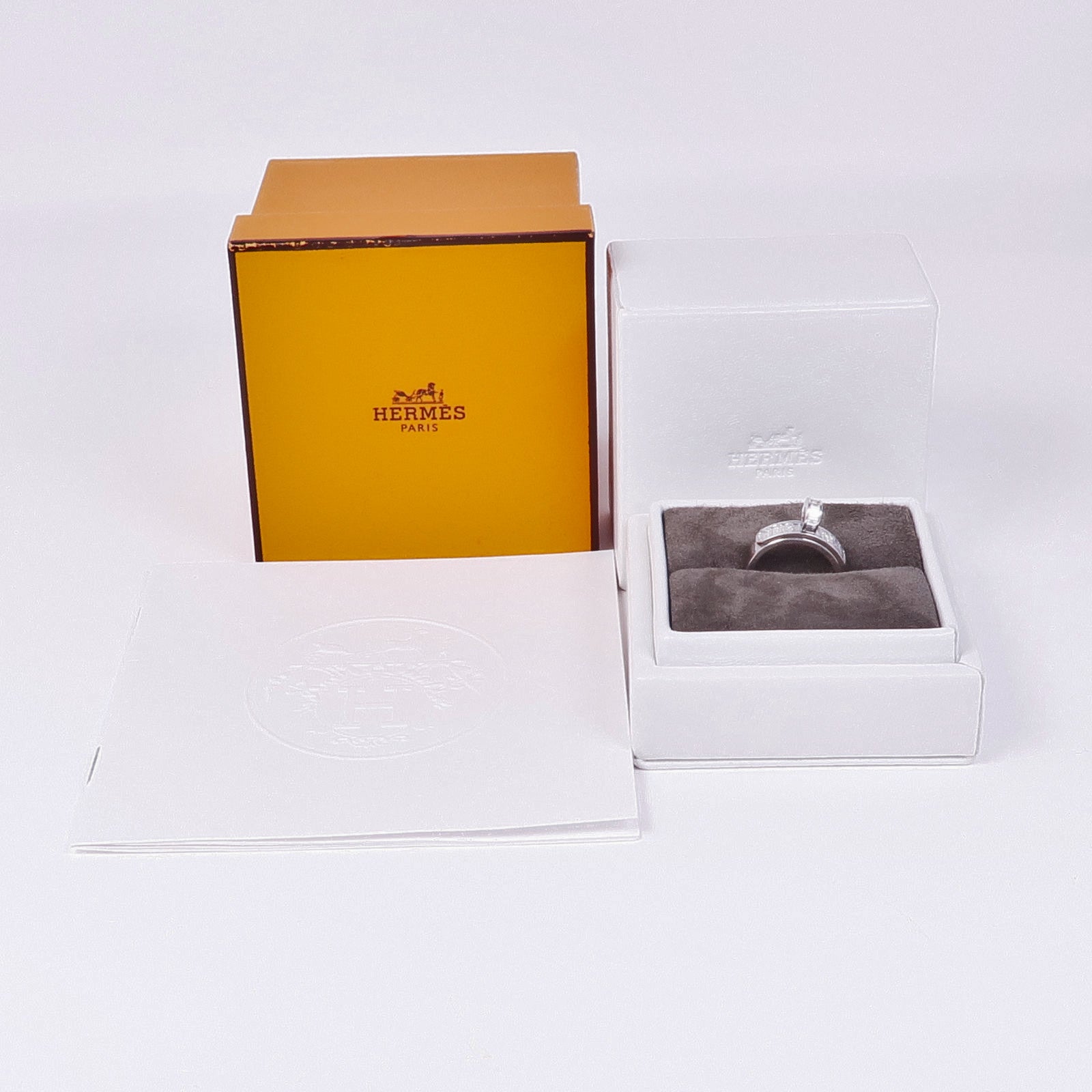 HERMES 18K白金Bague Kelly Ring鑽石戒指Hermes#52/US#6