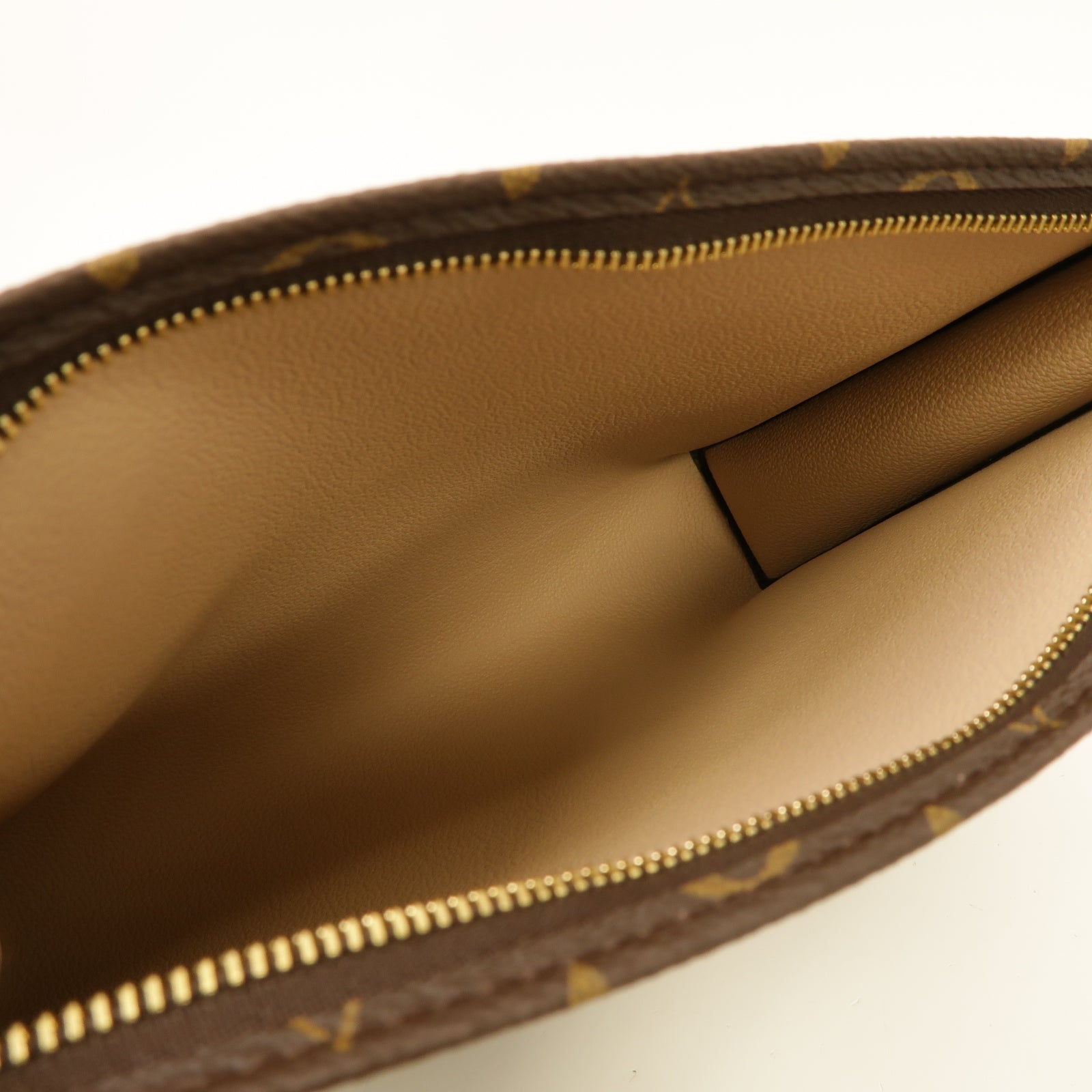 LOUIS VUITTON Monogram Poche Toilette 19金扣手拿包棕色