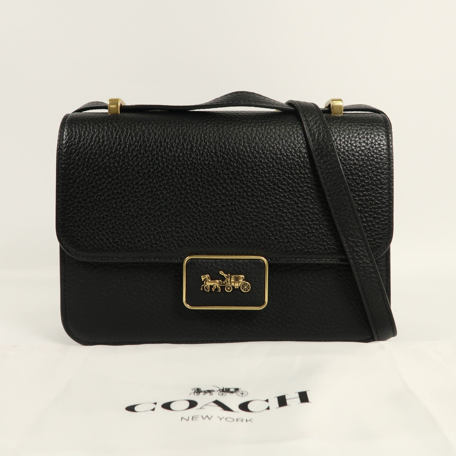 COACH 牛皮皮革Shoulder Bag金扣肩背袋