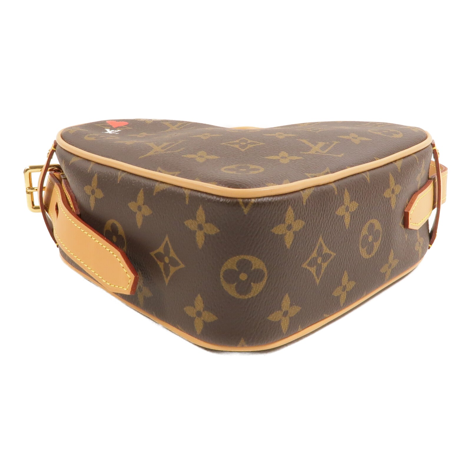 LOUIS VUITTON Monogram Game On Coeur金扣肩背袋棕色