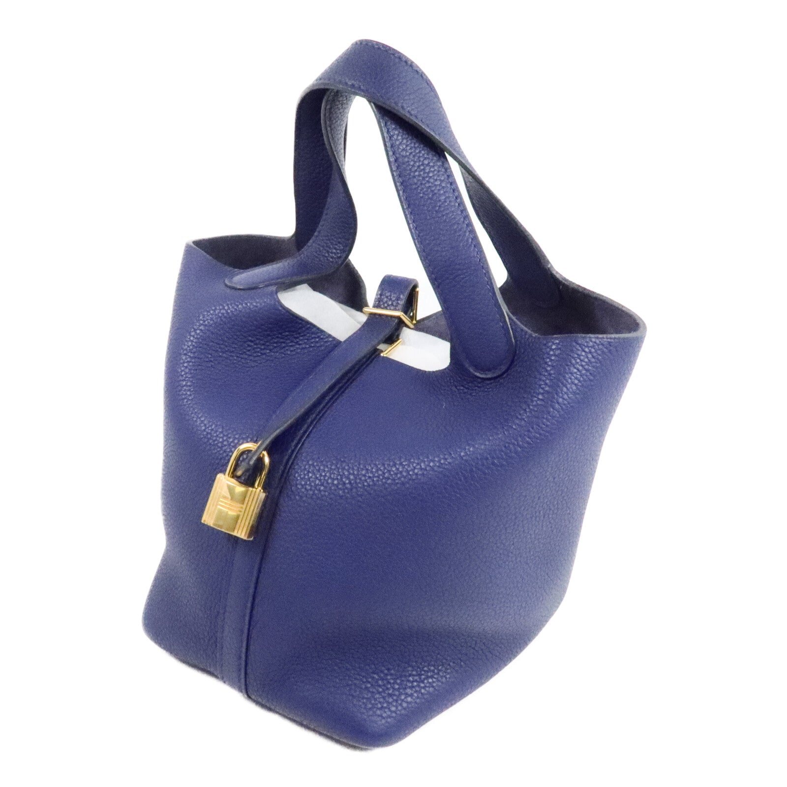 HERMES Clemence Picotin PM手挽袋Deep Bleu