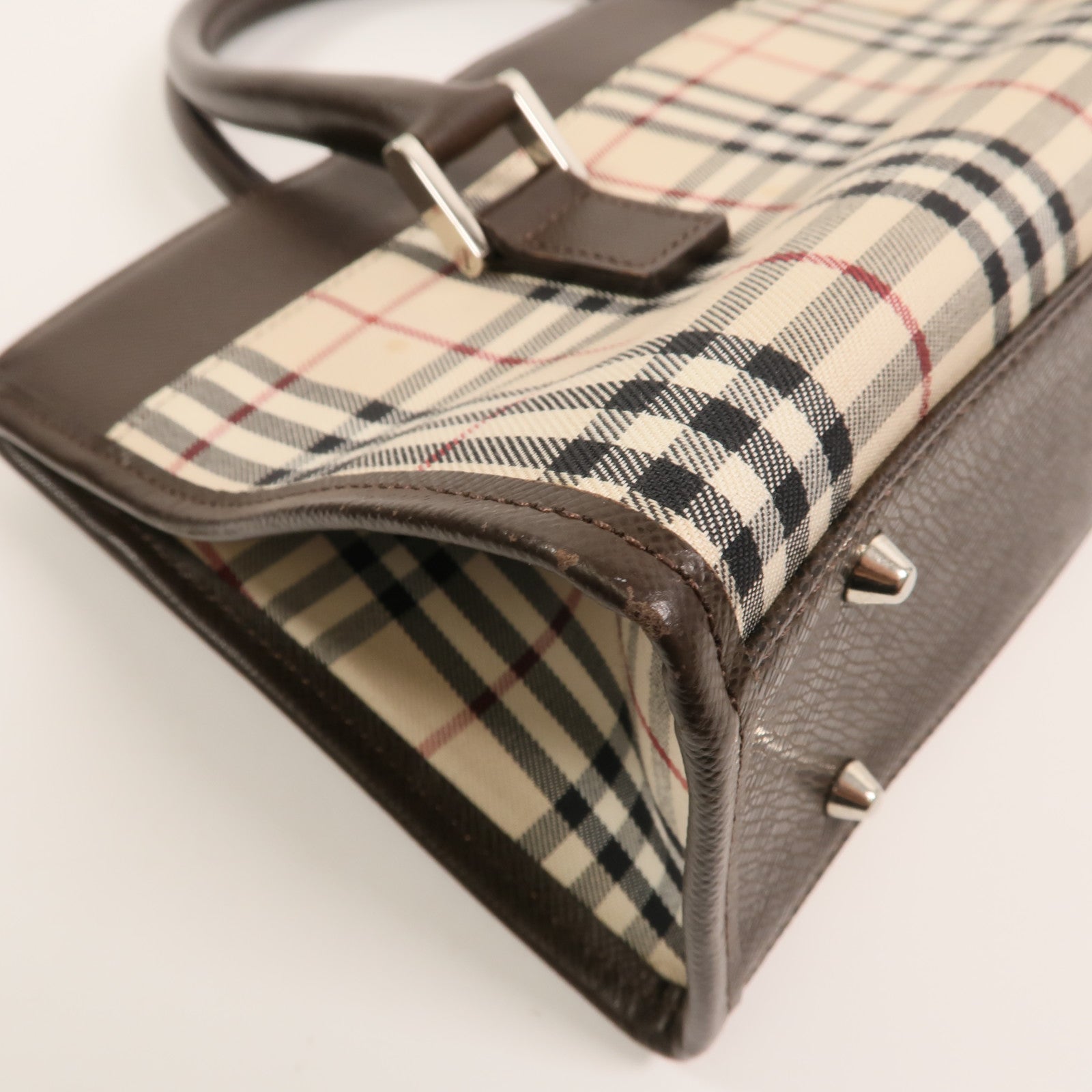 BURBERRY 牛皮皮革/帆布Hand Bag手挽袋