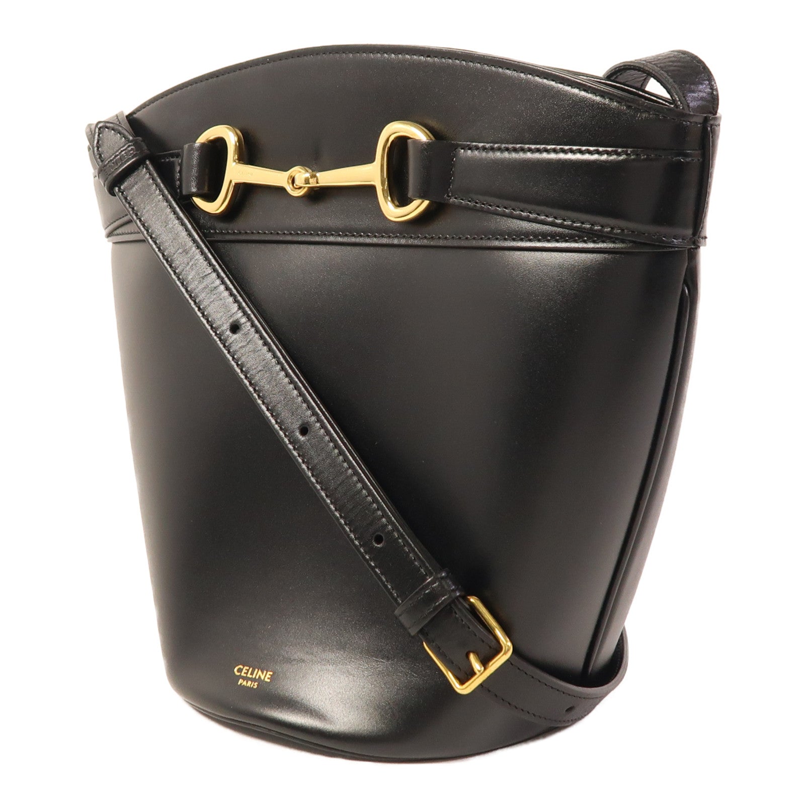 CELINE 牛皮皮革Bucket Bag金扣肩背袋