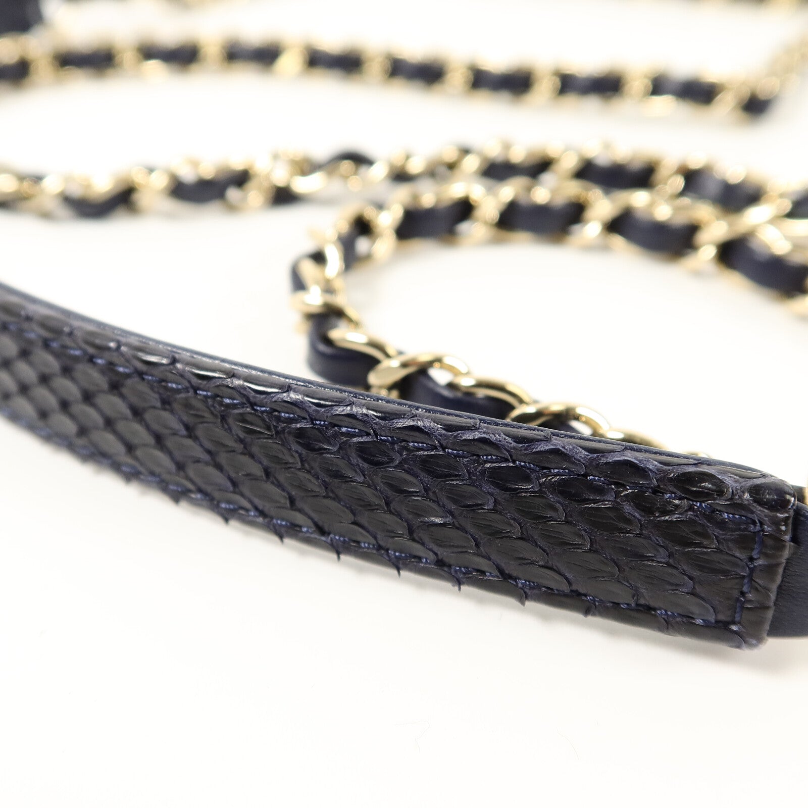 CHANEL Python/羊皮皮革Classic Frame Flap Bag鏈帶肩背袋