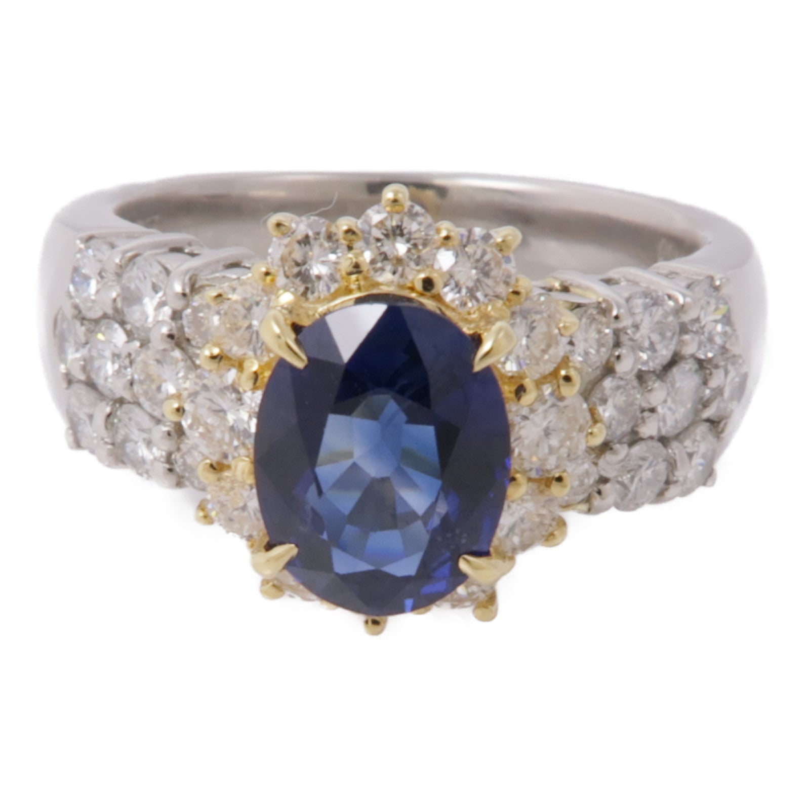 JEWELRY 【激減優惠】PT900鉑金Sapphire/Diamond Ring 藍寶石/鑽石戒指US#5.75