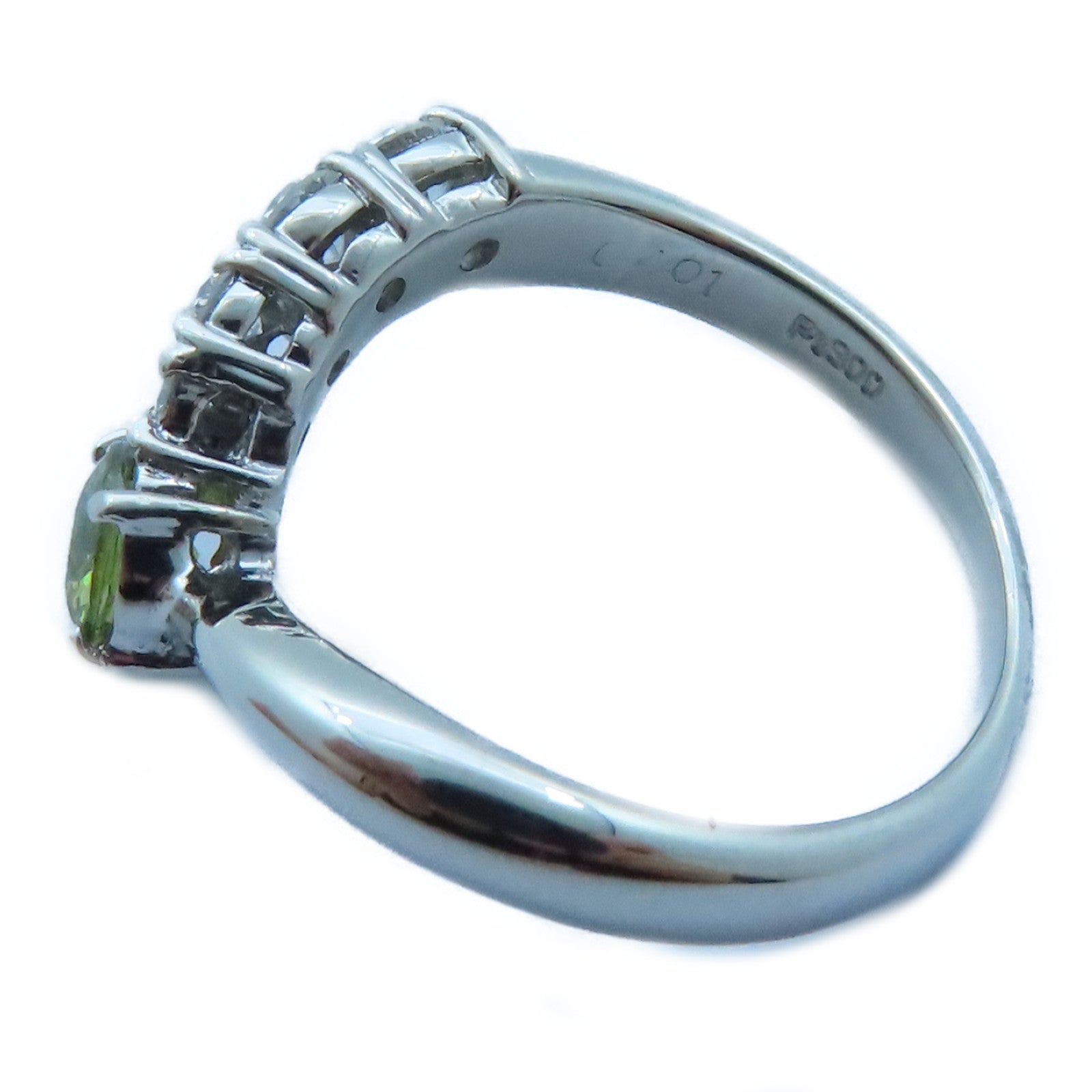 JEWELRY PT900白金Garnet/Diamond Ring 0.401ct石榴石/0.34ct鑽石戒指US#5.25
