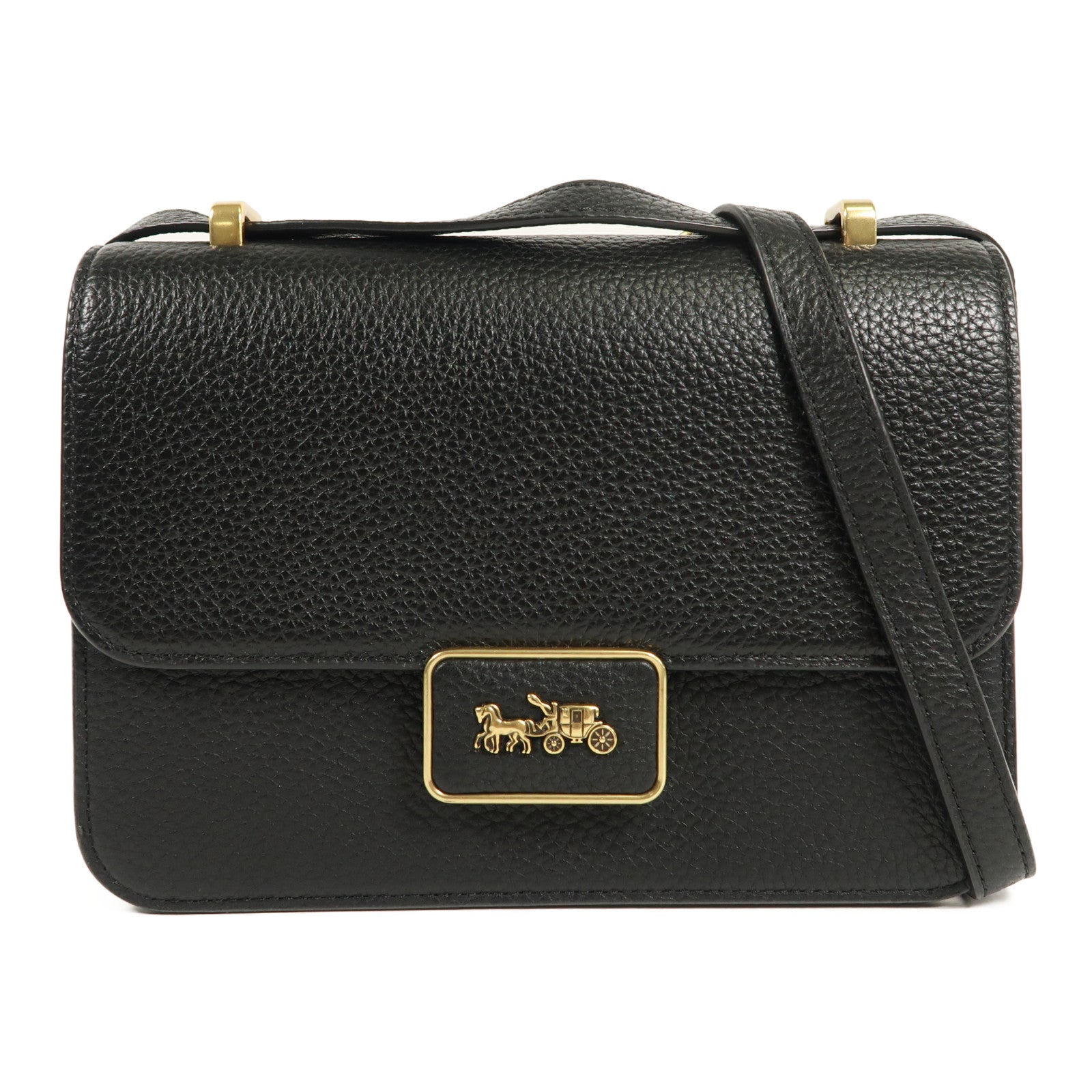 COACH 牛皮皮革Shoulder Bag金扣肩背袋