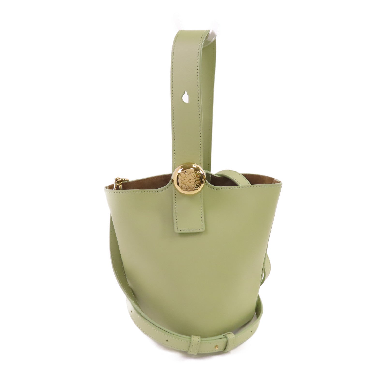 LOEWE 牛皮皮革Pebble Bucket Mini金扣手挽肩背兩用袋