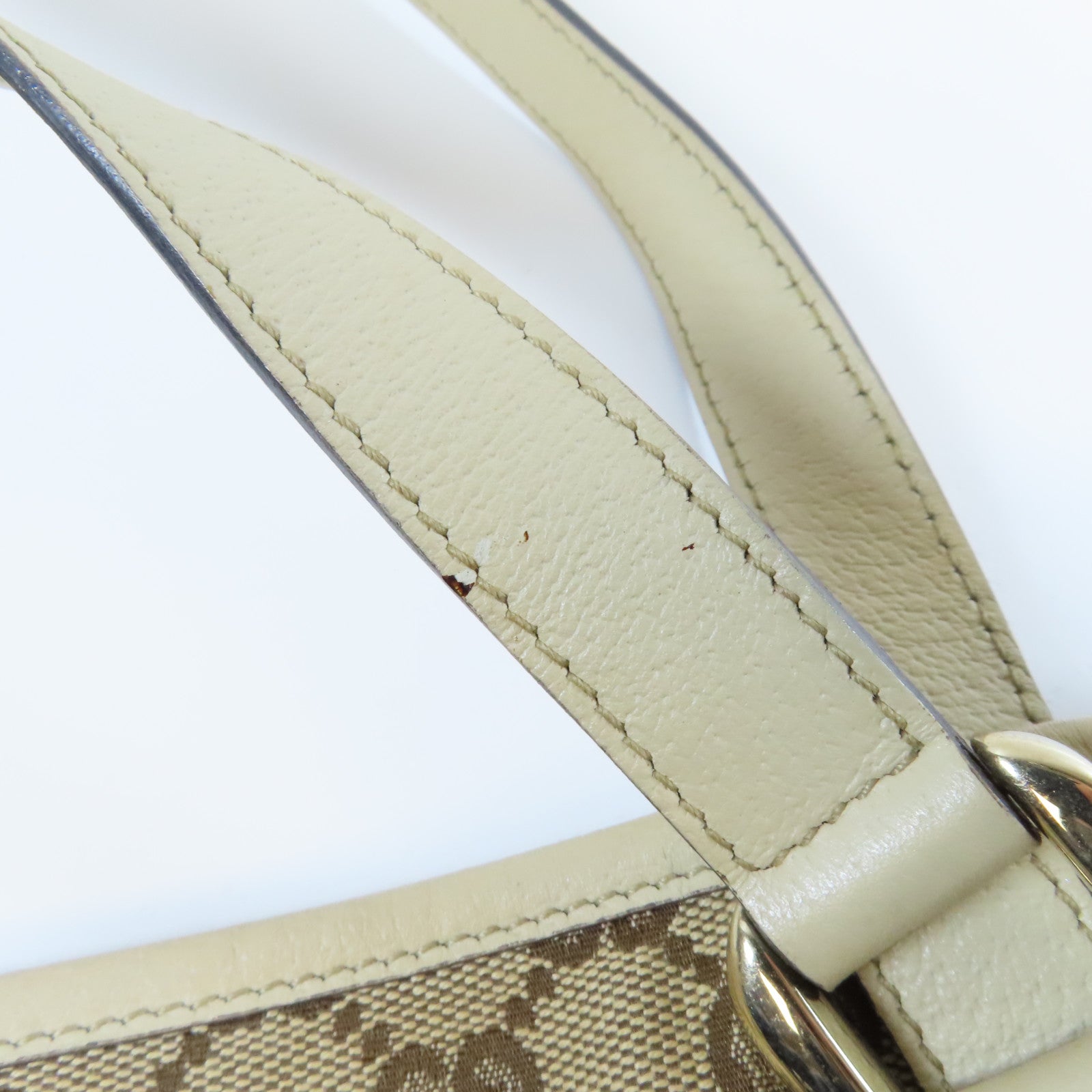 GUCCI 【激減優惠】帆布Abbey Shoulder Bag金扣肩背袋米色